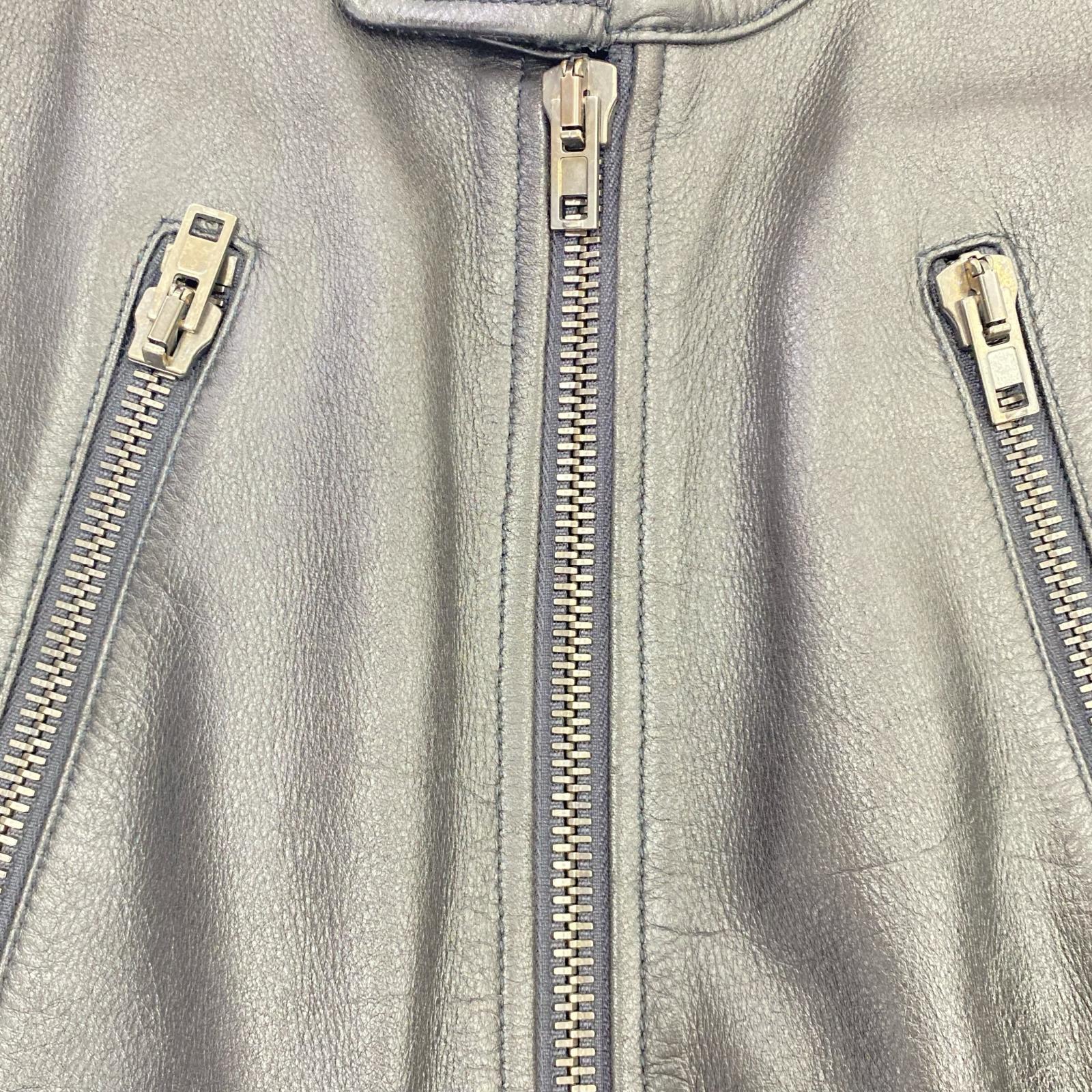 レザージャケット 13SS 5 ZIP RIDERS JACKET ハの字 44 44 ブラック