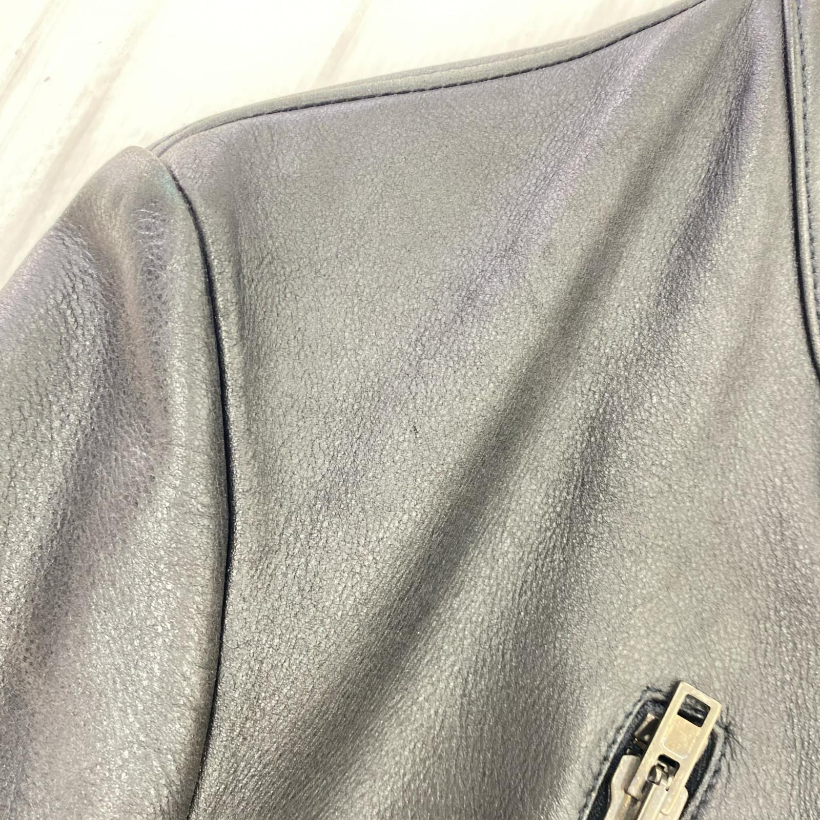 レザージャケット 13SS 5 ZIP RIDERS JACKET ハの字 44 44 ブラック