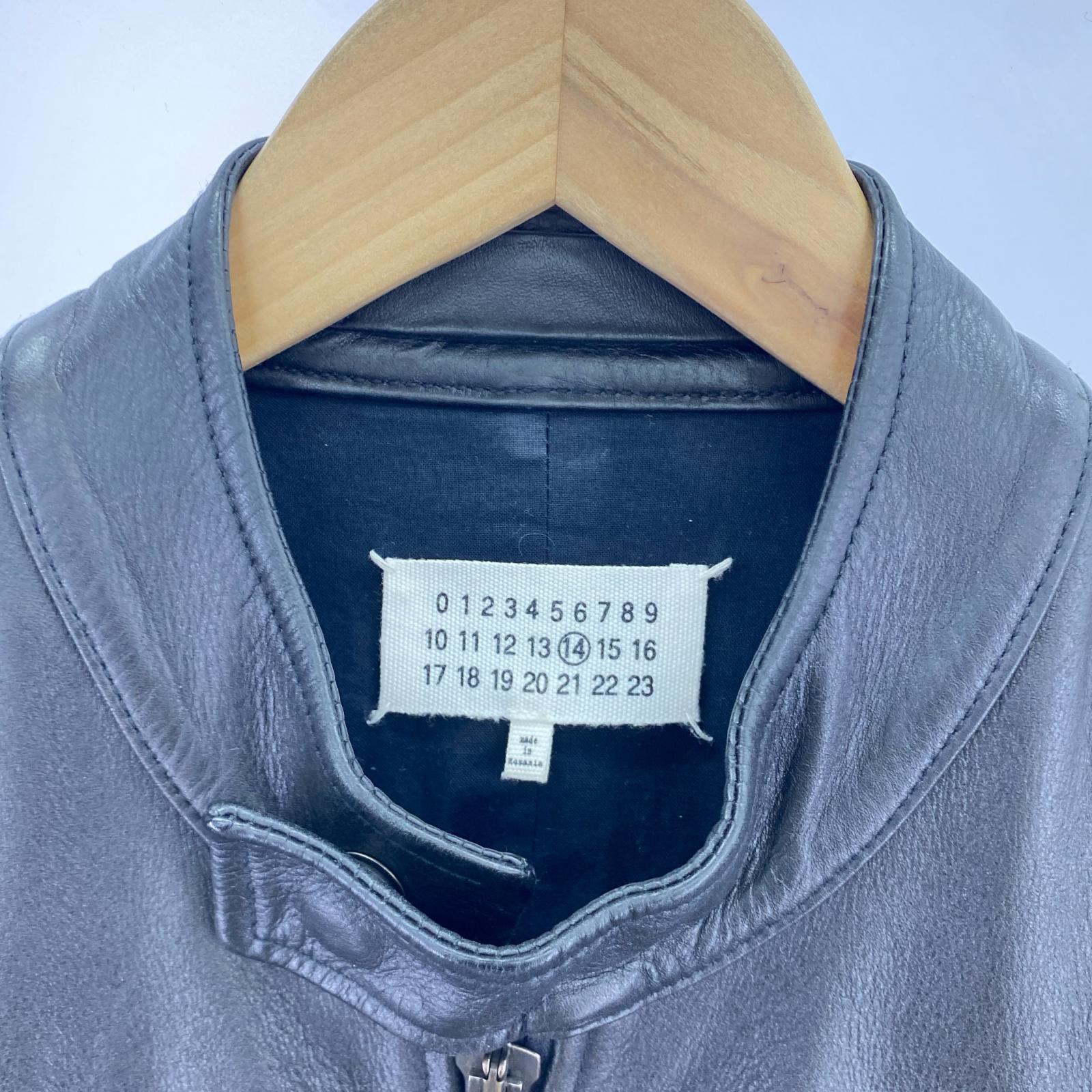 レザージャケット 13SS 5 ZIP RIDERS JACKET ハの字 44 44 ブラック