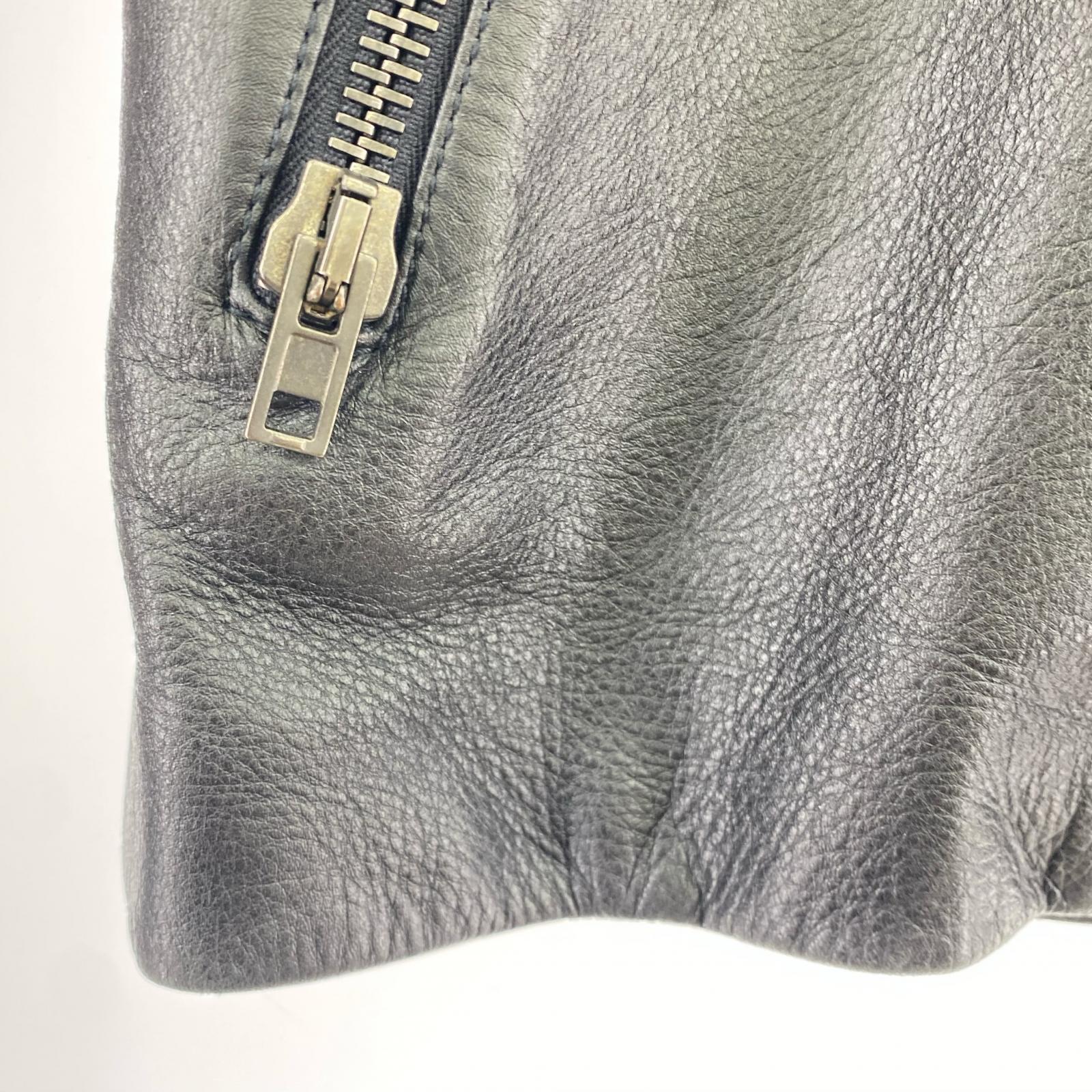 レザージャケット 13SS 5 ZIP RIDERS JACKET ハの字 44 44 ブラック