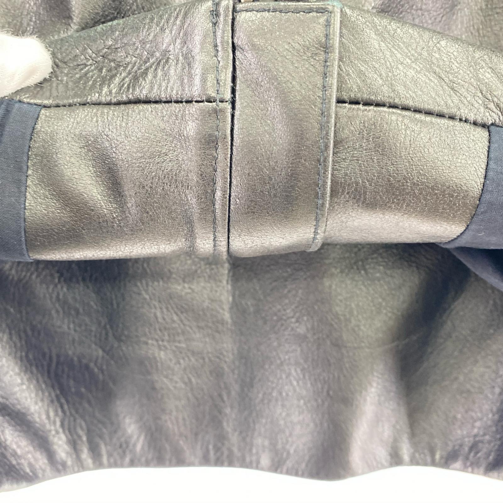 レザージャケット 13SS 5 ZIP RIDERS JACKET ハの字 44 44 ブラック