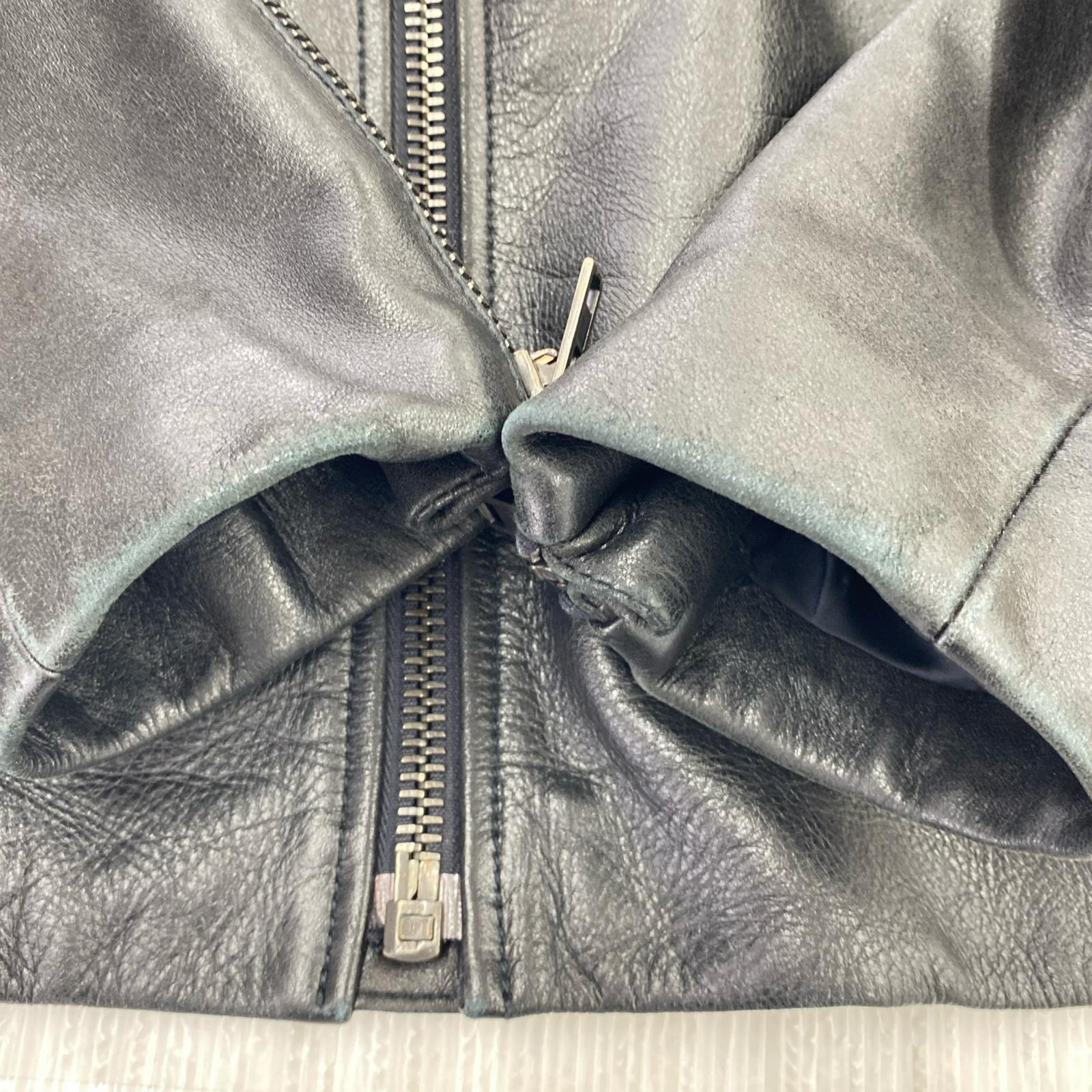 レザージャケット 13SS 5 ZIP RIDERS JACKET ハの字 44 44 ブラック