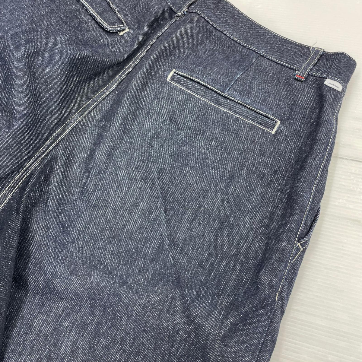 デニムパンツ Selvage Denim Two Tuck Tapered Pants 2 ネイビー