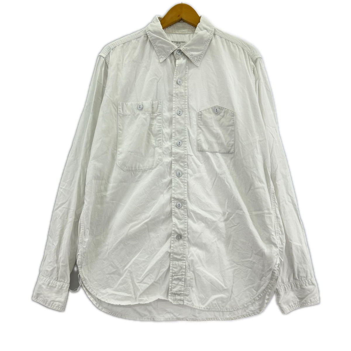 長袖シャツ USA製 ﾀﾞﾌﾞﾙﾎﾟｹｯﾄ 白 (M) M ホワイト