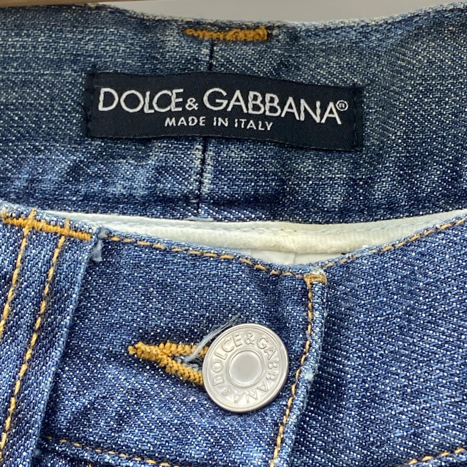 デニムパンツ DOLCE＆GABBANA サイドロゴライン ローライズデニム 38