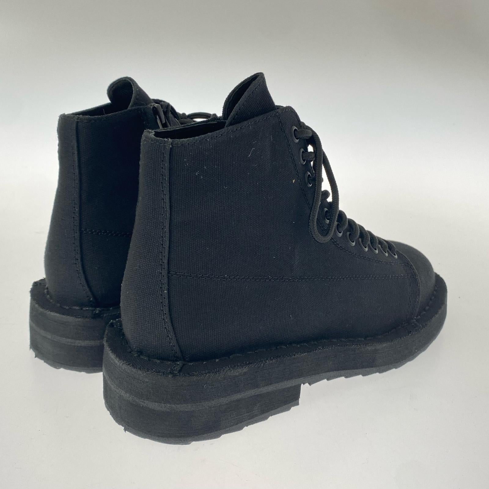 スニーカー COTTON CANVAS LACE-UP BIKER BOOTS 01 1 ブラック