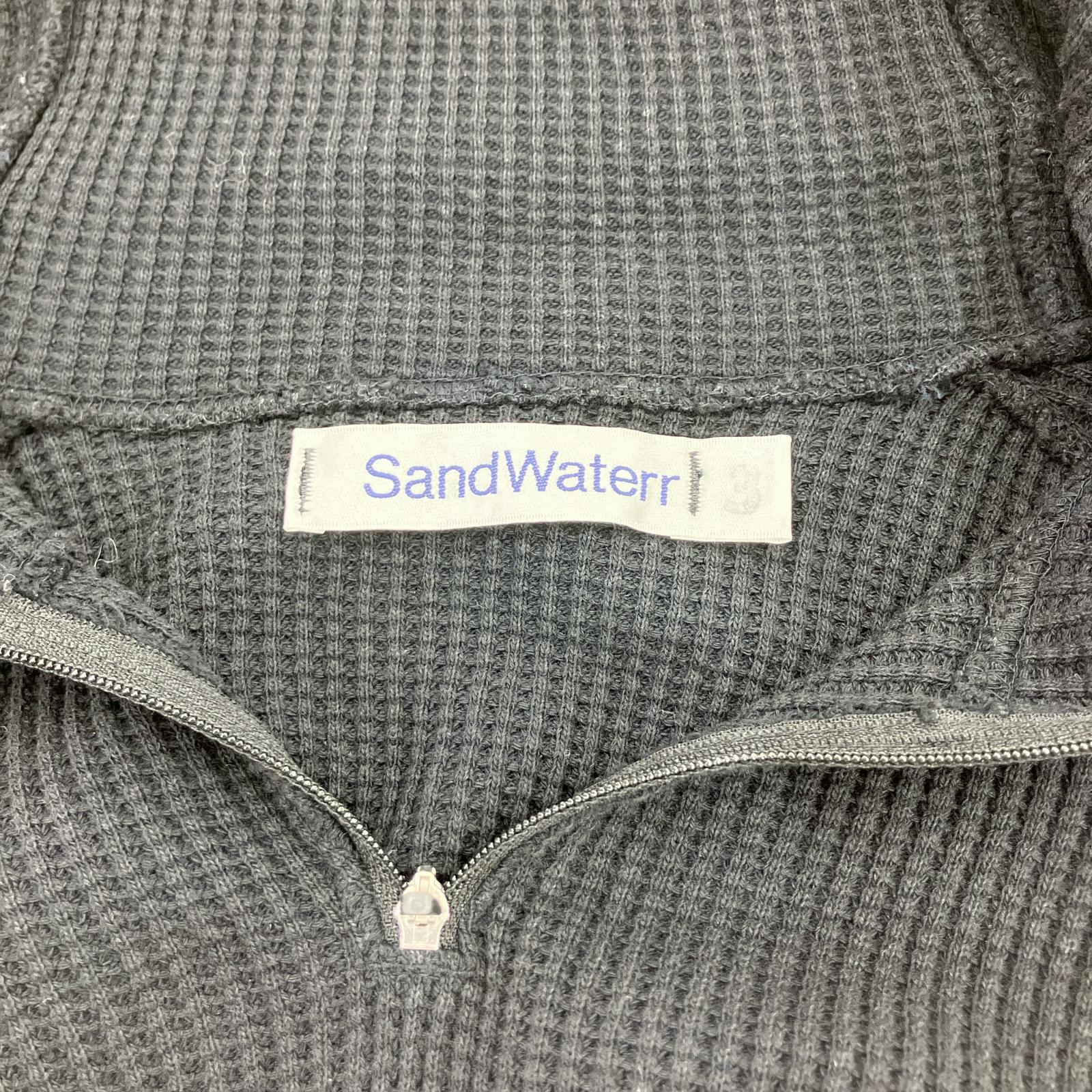 パーカー SandWaterr ワッフル ハーフジップ ブラック (3) 3 ブラック
