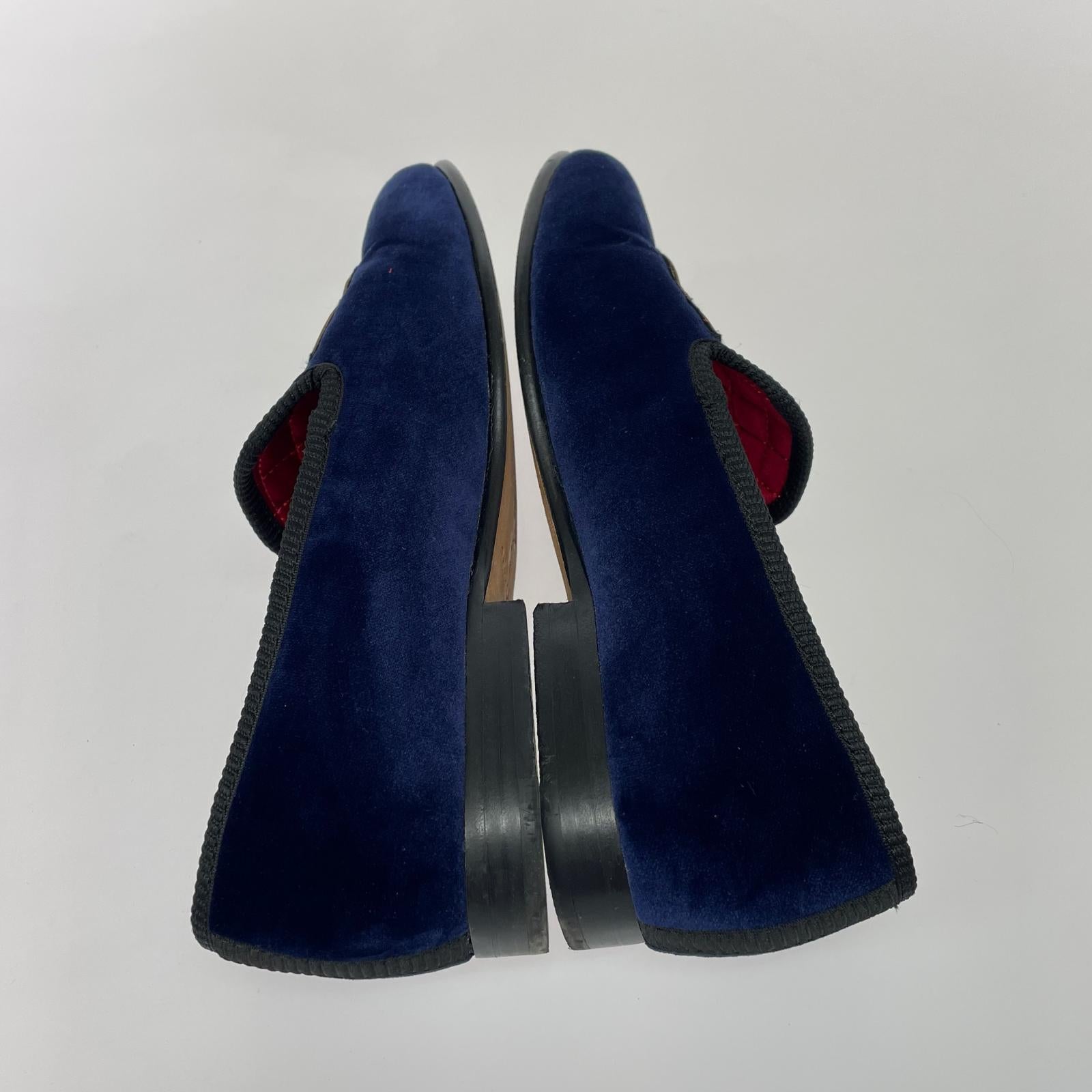 ブーツ Paxton Crest Velvet Sliper 紺