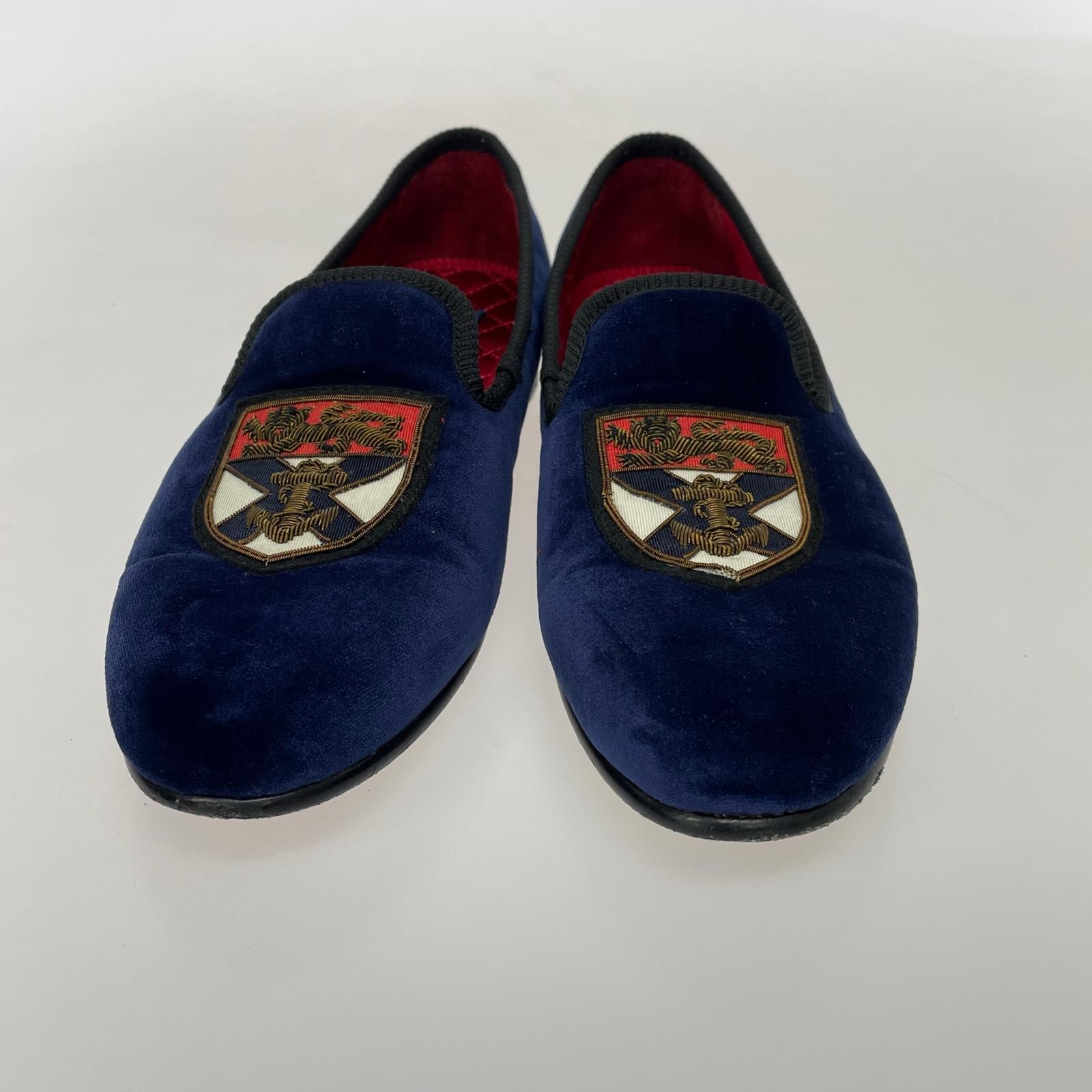 ブーツ Paxton Crest Velvet Sliper 紺