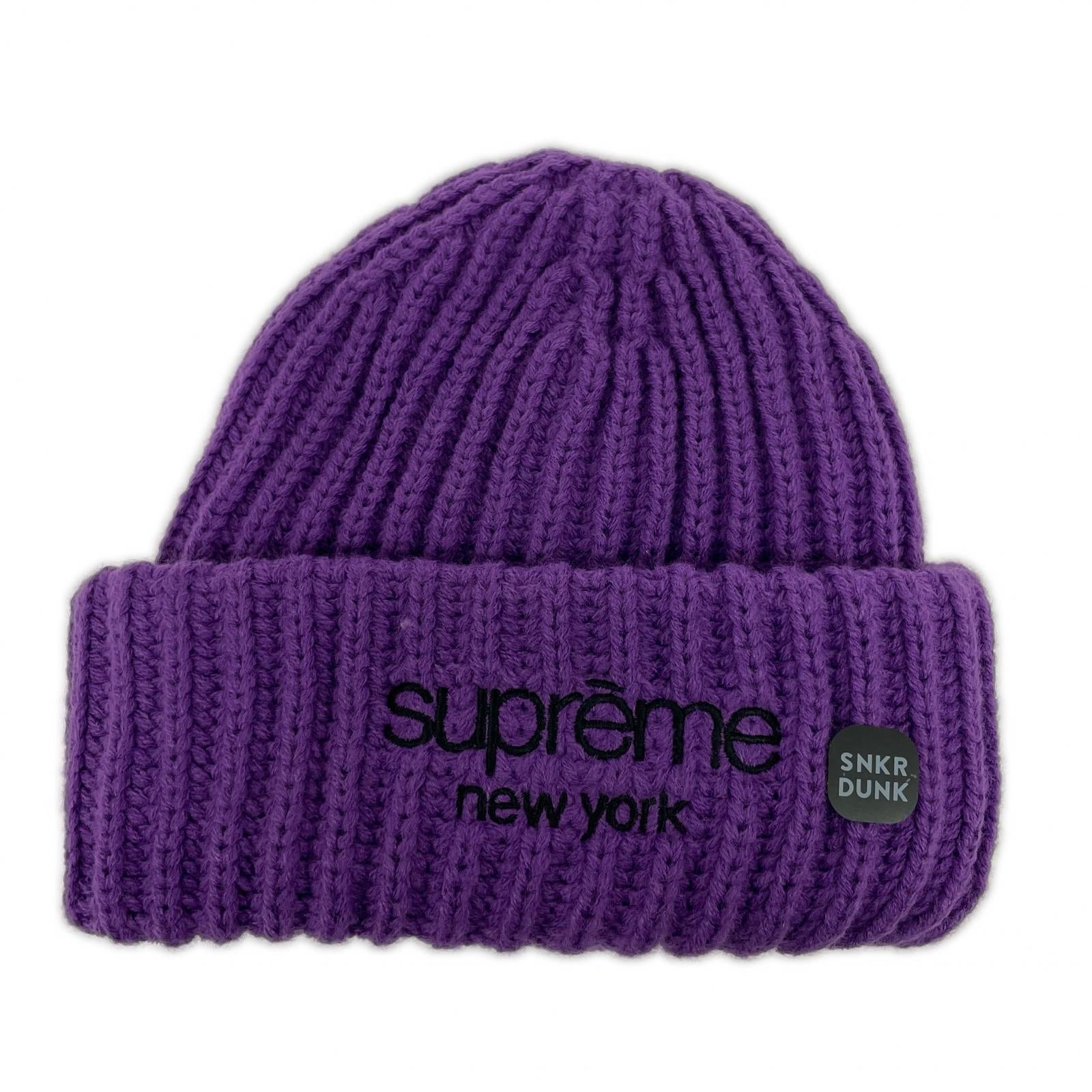 ニットキャップ 23aw Classic Logo Ribbed Beanie パープル パープル