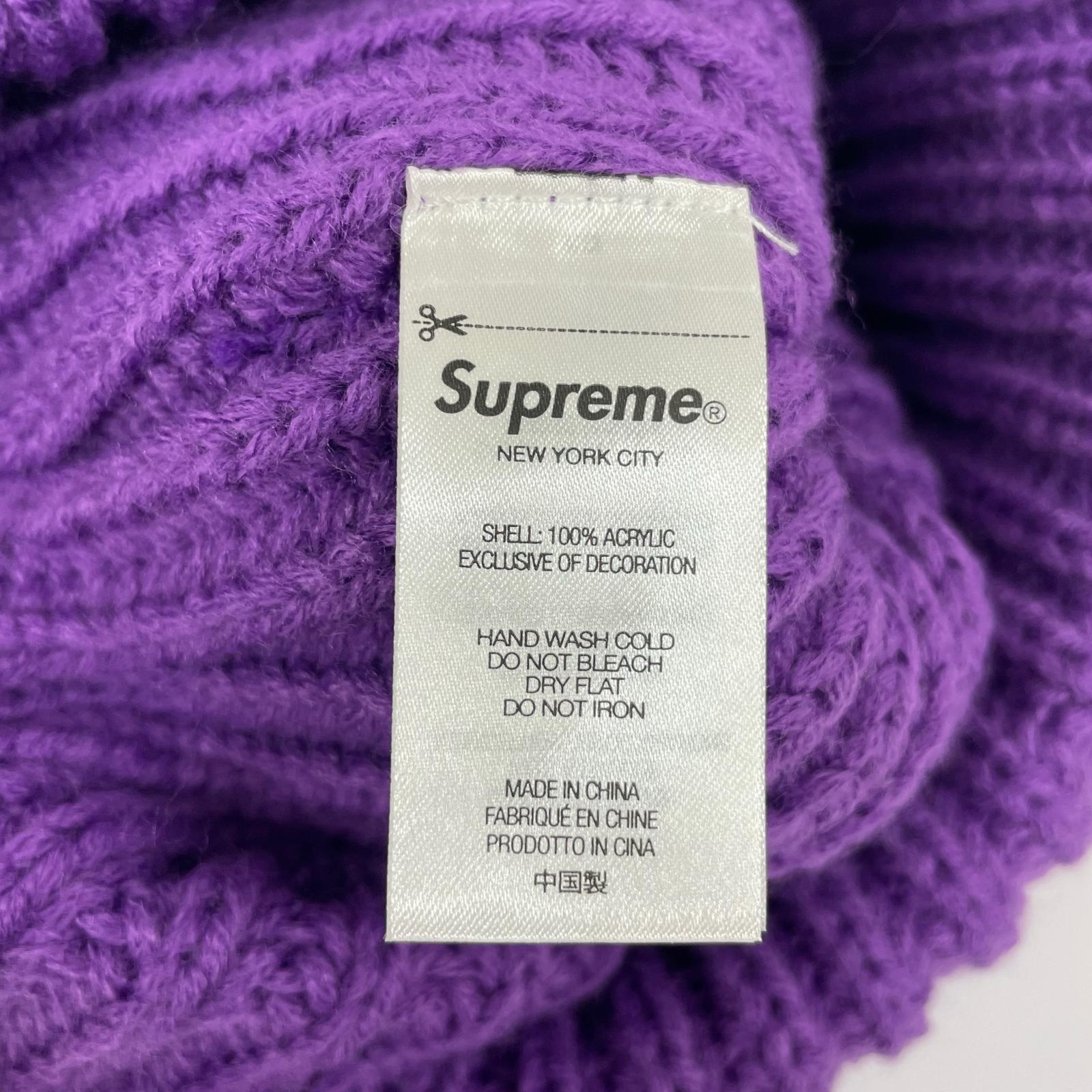 ニットキャップ 23aw Classic Logo Ribbed Beanie パープル パープル