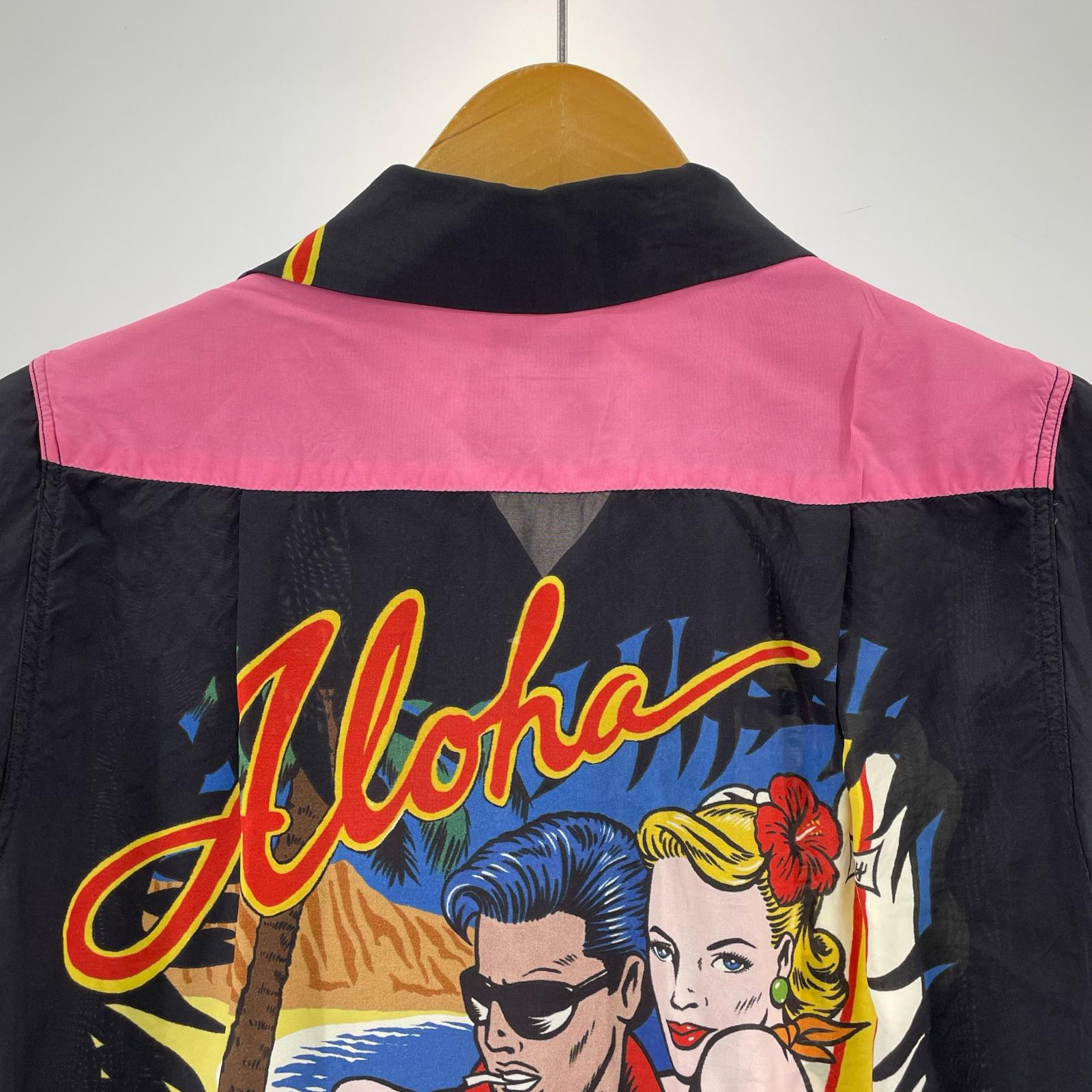 半袖シャツ KEONI OF HAWAII SHIRTS アロハシャツ ブラック ブラック