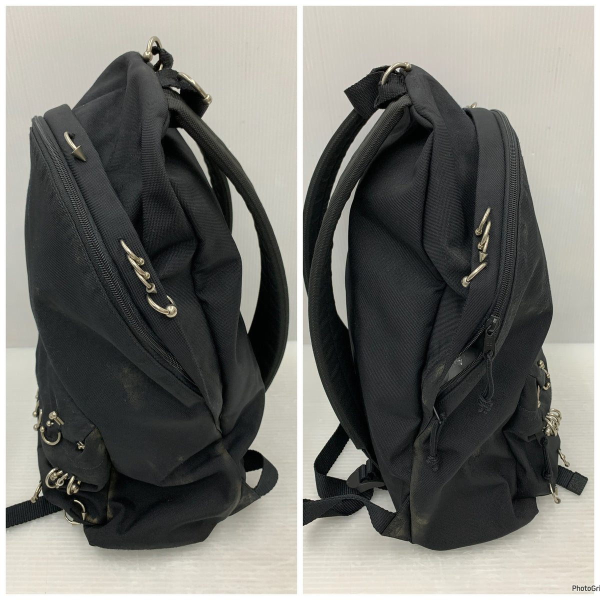 EXPLORER ピアスデザイン バックパック 黒