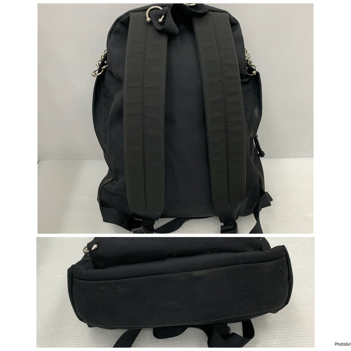 EXPLORER ピアスデザイン バックパック 黒