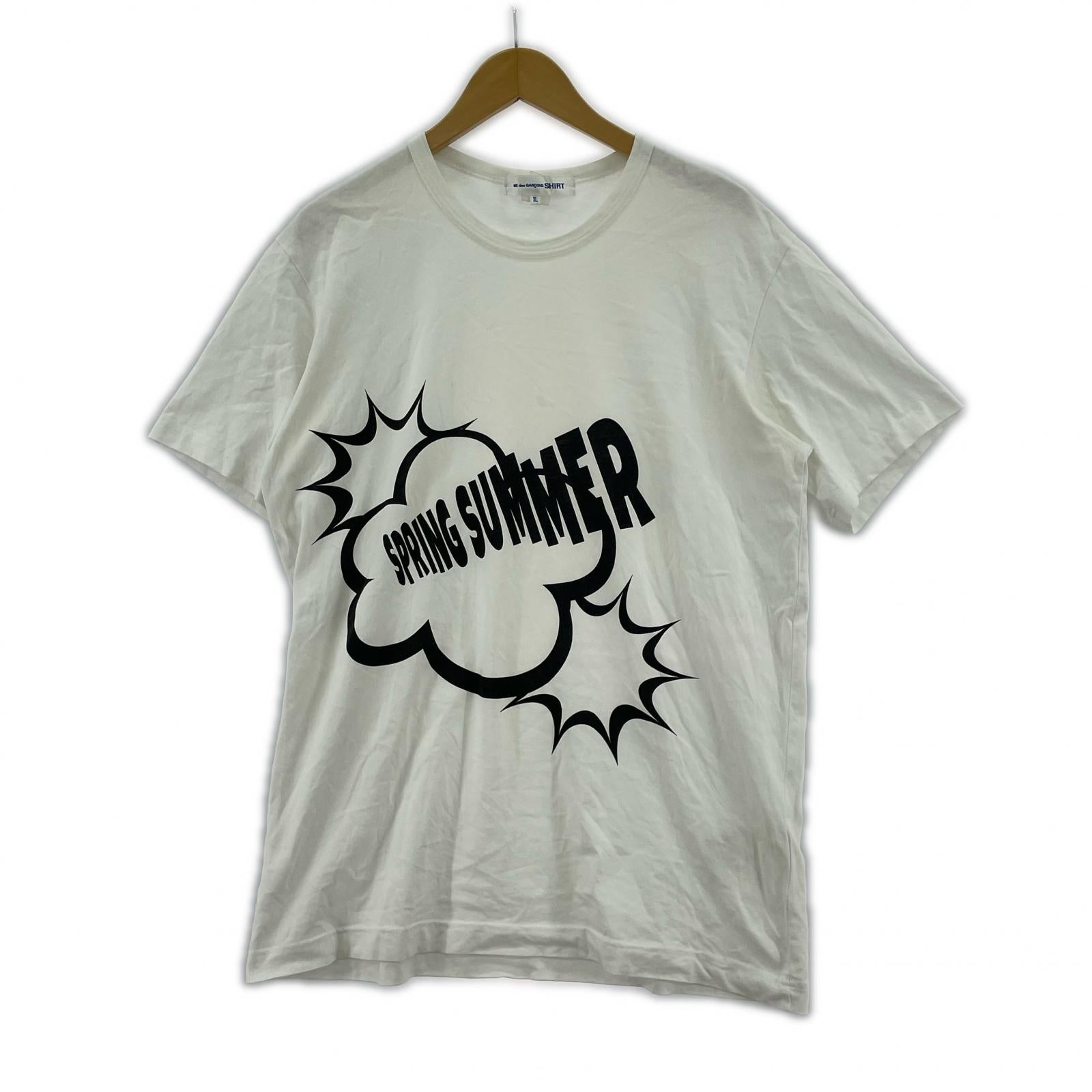 半袖Ｔシャツ COMME des GARCONS SHIRT SPRING SUMMER プリントTee XS 白 ホワイト