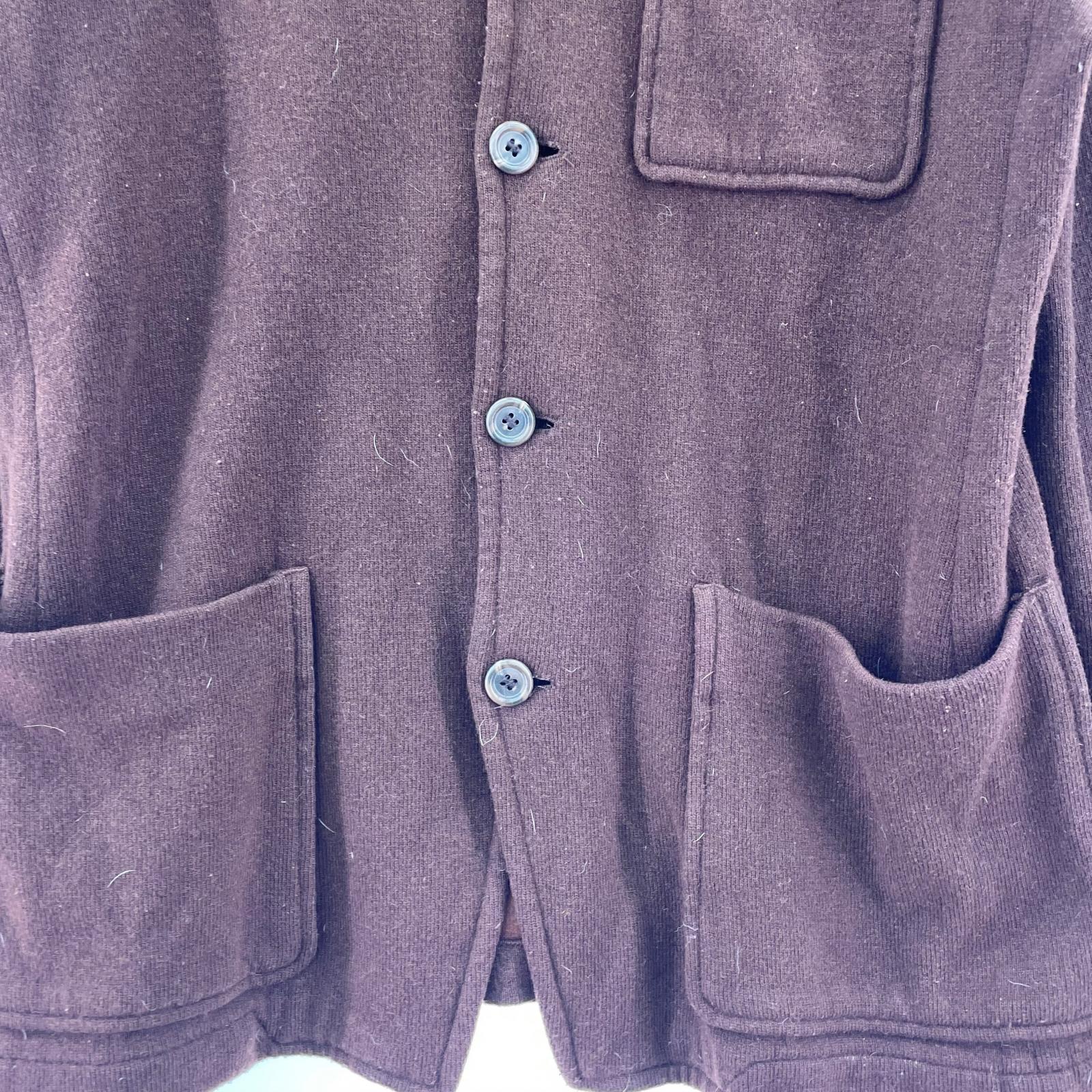 ジャケット 90s頃 DRIES VAN NOTEN ライカ期 ニットジャケット 50 黒 50 ブラウン