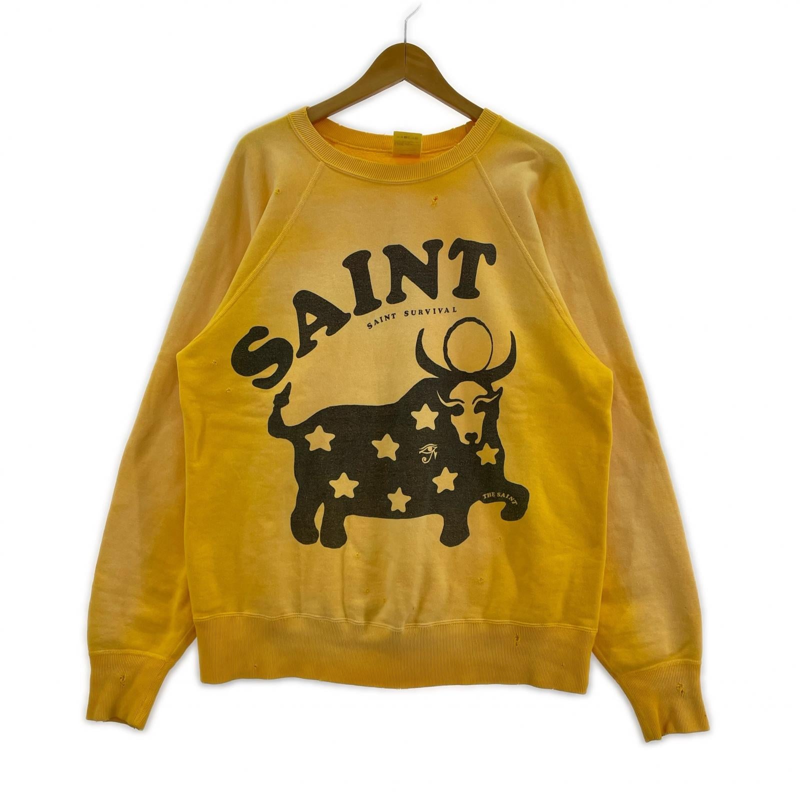スウェット 23AW COW CREWNECK SWEAT M イエロー M