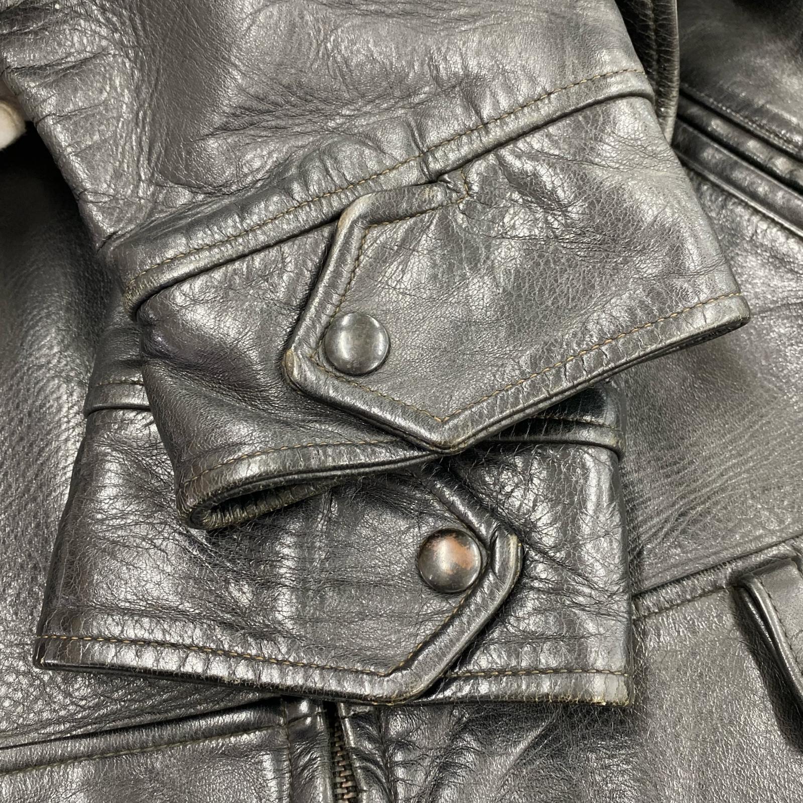 レザージャケット 50-60s ポリスマン レザー 黒 (-) ブラック