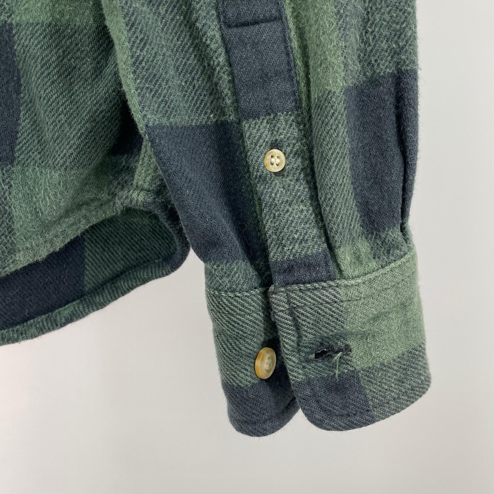 長袖シャツ 90s-00s L/S チェック柄シャツ 緑 M グリーン