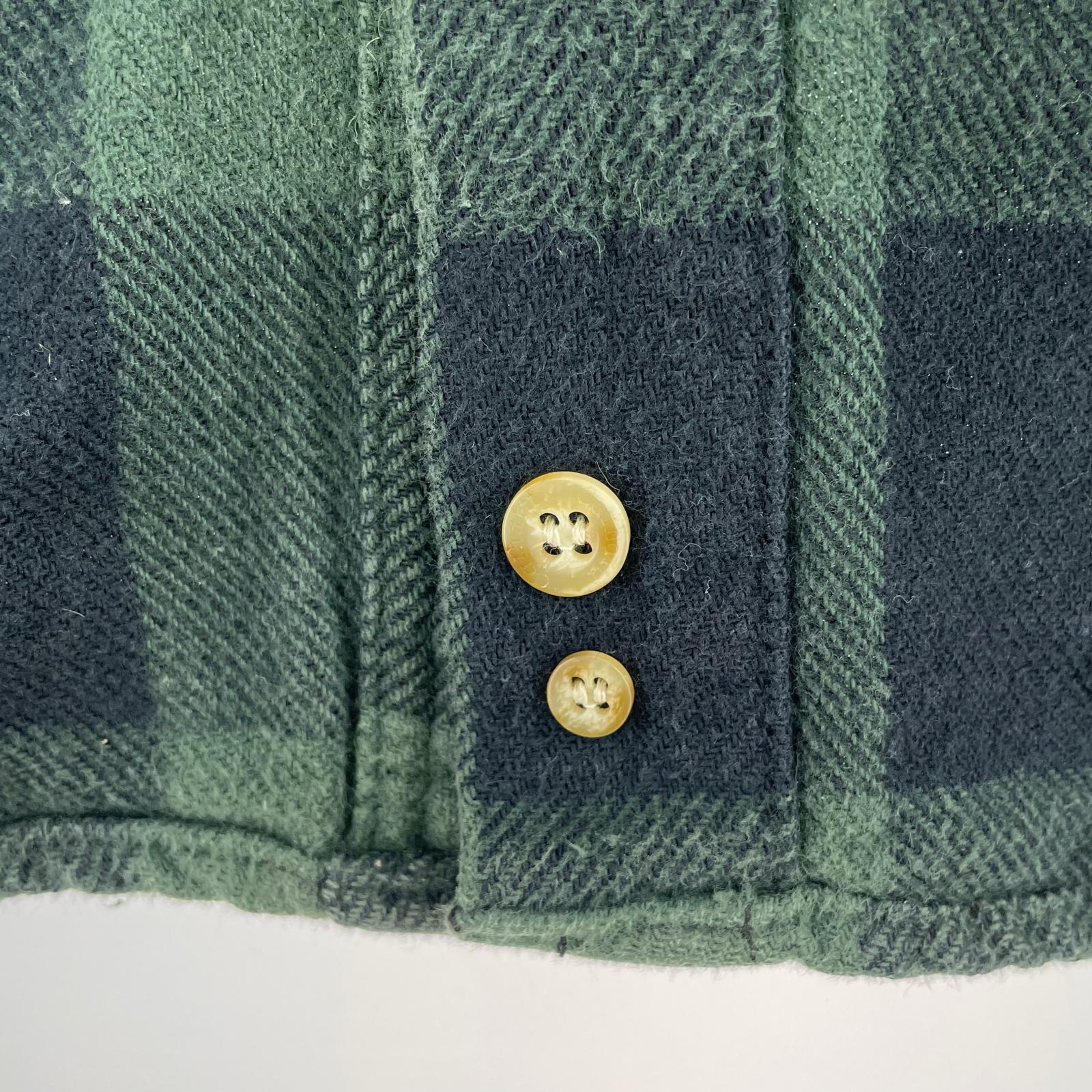 長袖シャツ 90s-00s L/S チェック柄シャツ 緑 M グリーン