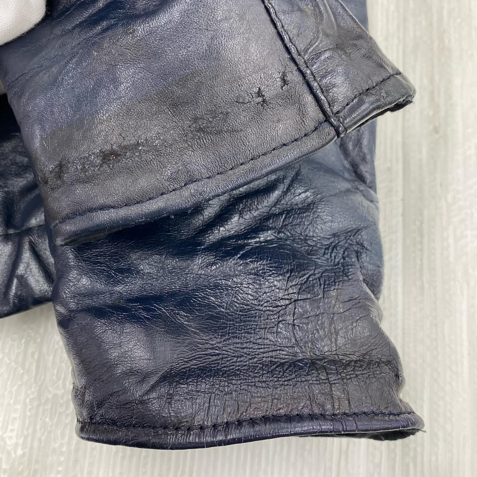レザージャケット フランス軍 パイロットジャケット 紺 (-)