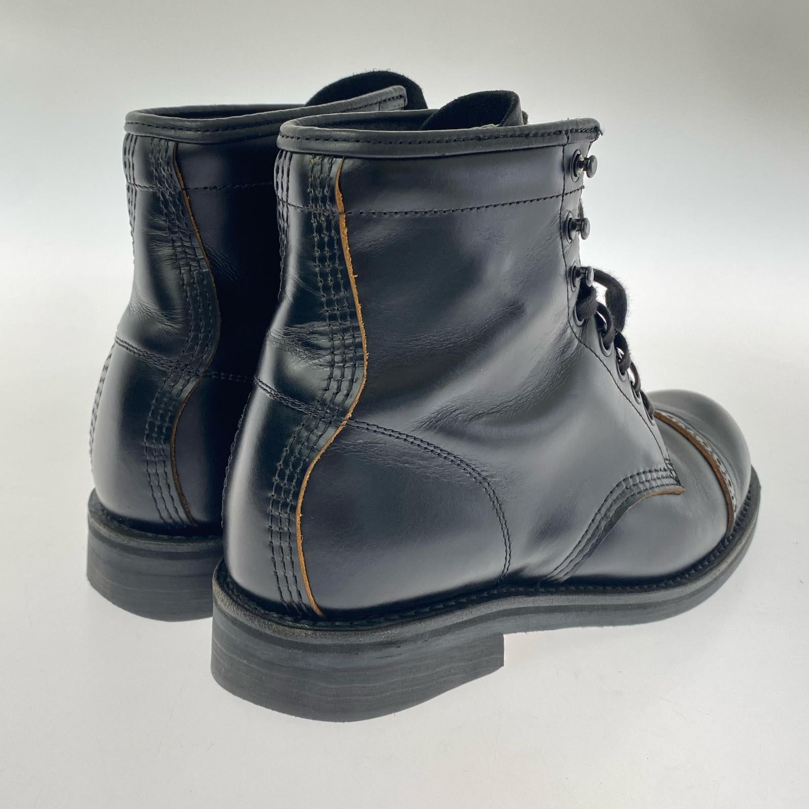 ブーツ HYSTERIC GLAMOUR キャップトゥ レースアップワークブーツ 26.0 ブラック 26cm (US8 UK7 1/2 EU42) ブラック