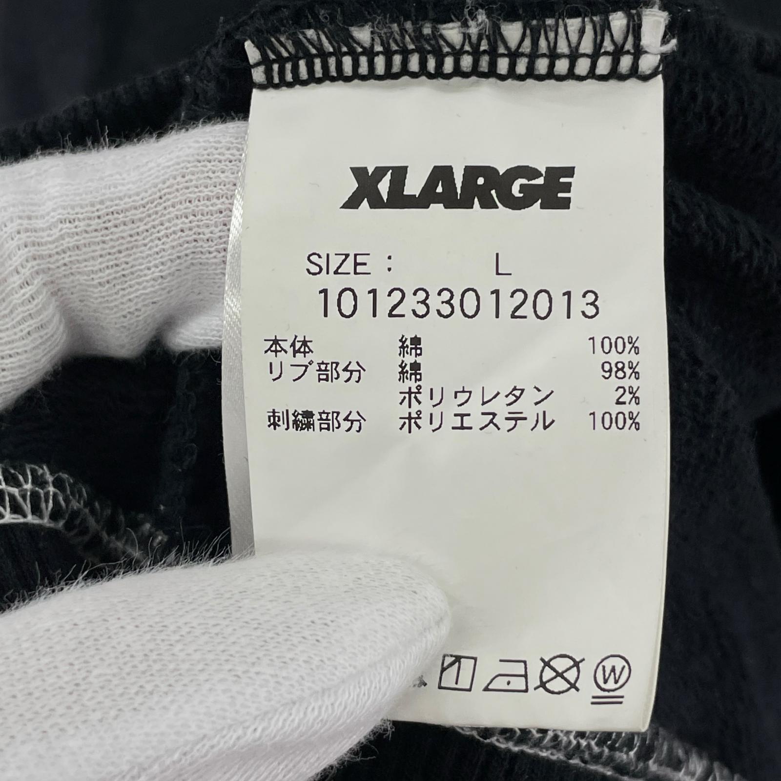 パーカー XLARGE CONTRAST STITCH ZIP HOODE ジップフーディ L ブラック L ブラック
