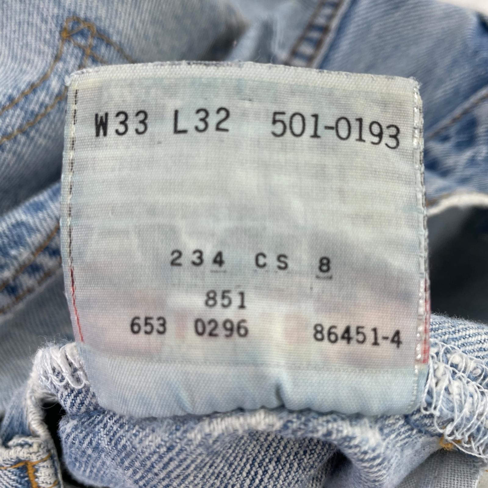 デニムパンツ '96 USA製 501 W33 BLU 33 ブルー