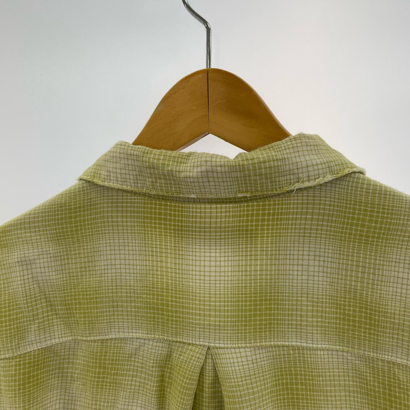 長袖シャツ ANCELLM RAYON CHECK SHIRT クラッシュレーヨンシャツ 2 イエロー 2 イエロー