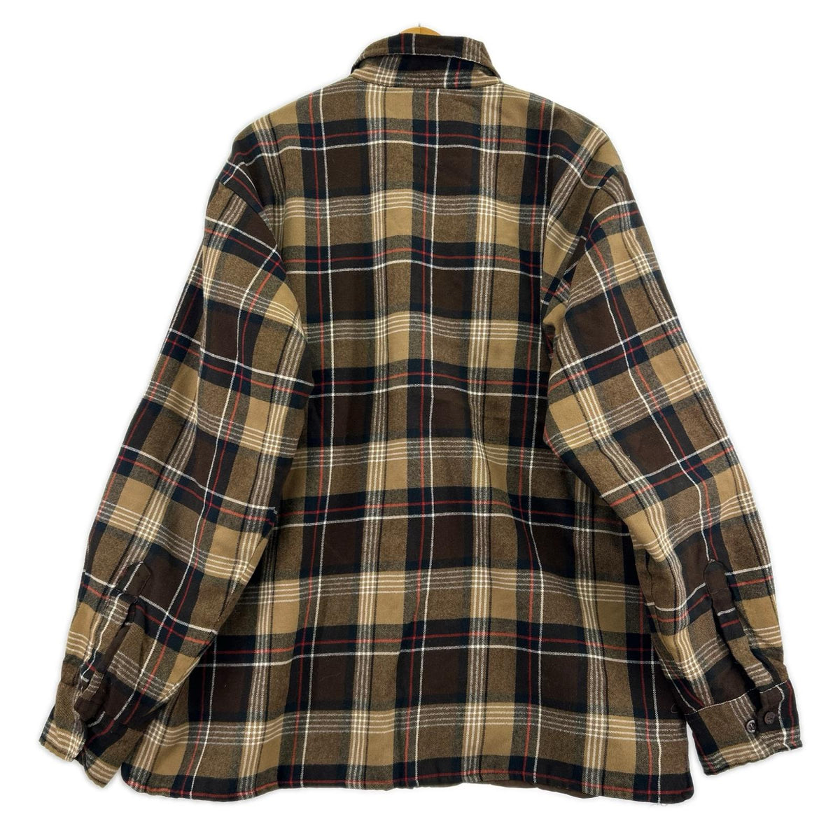 長袖シャツ lumber jack ウールチェックシャツ ブラウン L ブラウン