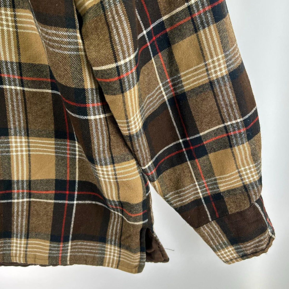 長袖シャツ lumber jack ウールチェックシャツ ブラウン L ブラウン