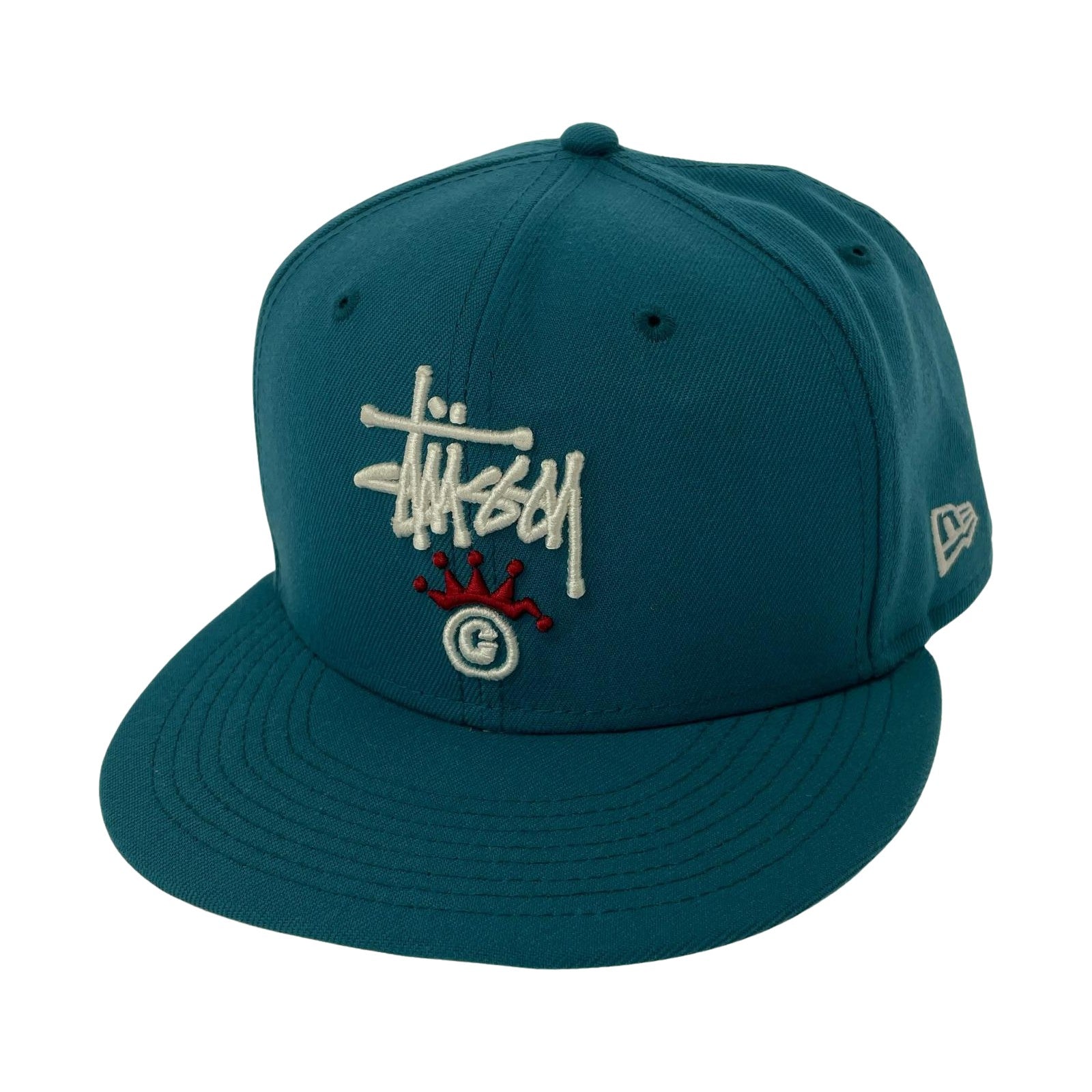 キャップ STUSSY×NEW ERA 刺繍 ベースボールキャップ ターコイズ
