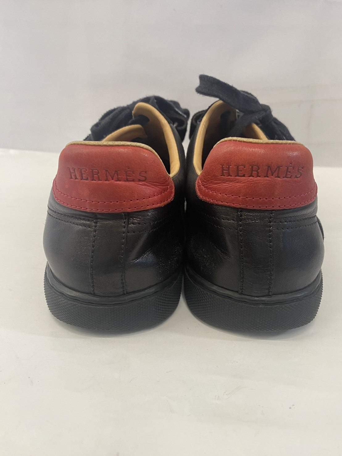 HERMES ベルクロ レザースニーカー ブラック 41