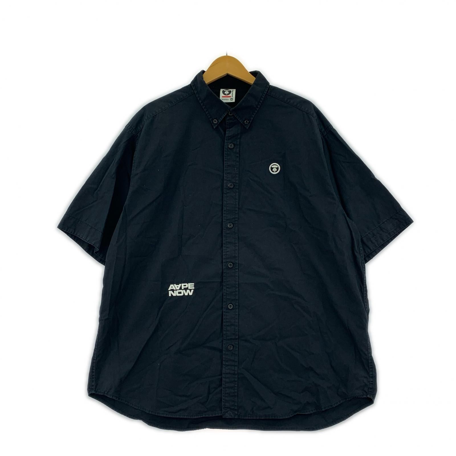 半袖シャツ AAPE NOW SHORT SLEEVE SHIRT 黒 (M) M ブラック