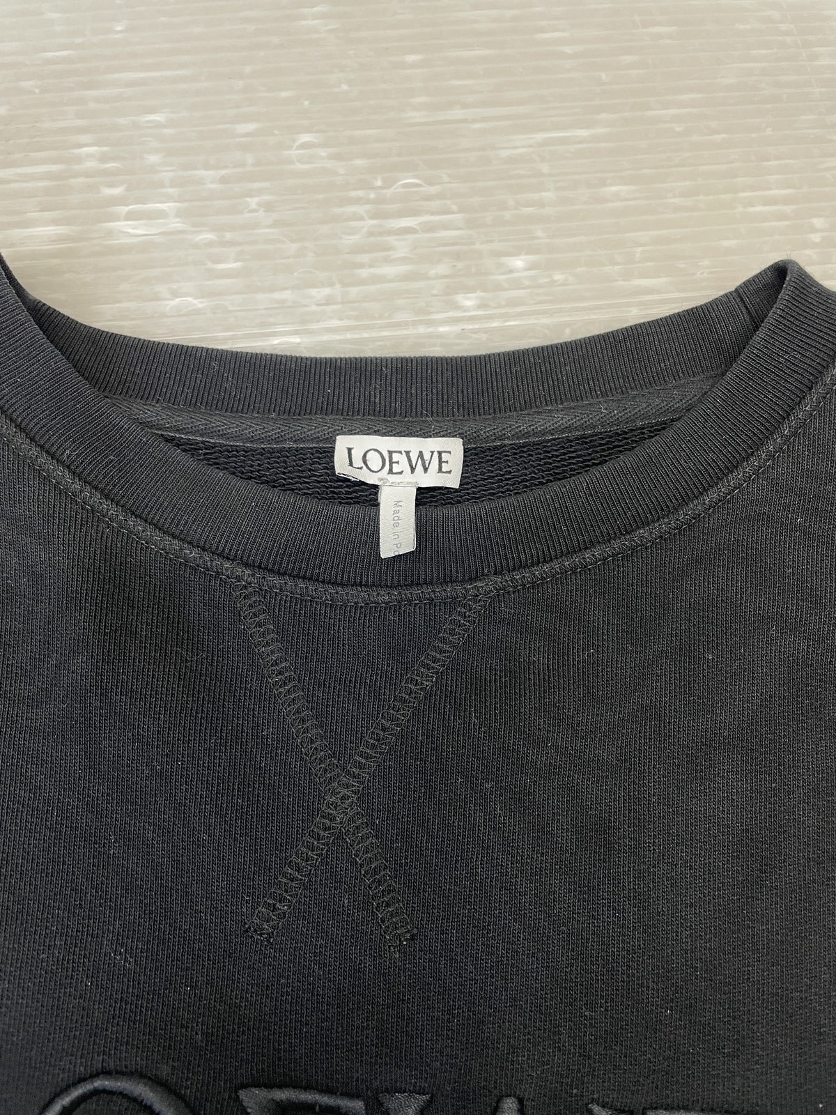 LOEWE ANAGRAM SWEATSHIRT アナグラム刺繍 クルーネックスウェット M 黒