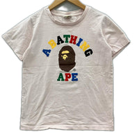半袖Ｔシャツ A BATHING APE S/S レインボーロゴTEE ピンク (XS) ピンク