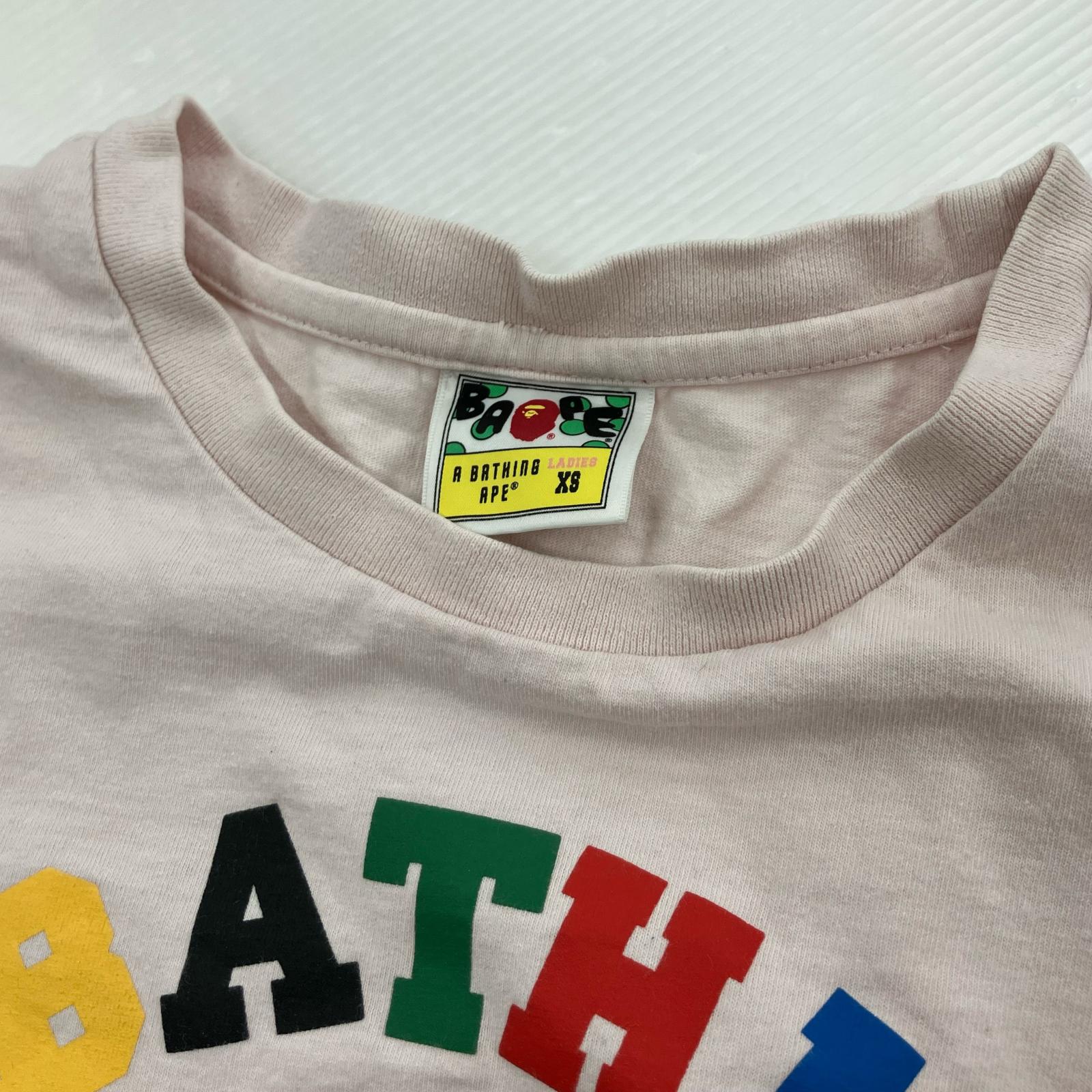 半袖Ｔシャツ A BATHING APE S/S レインボーロゴTEE ピンク (XS) ピンク