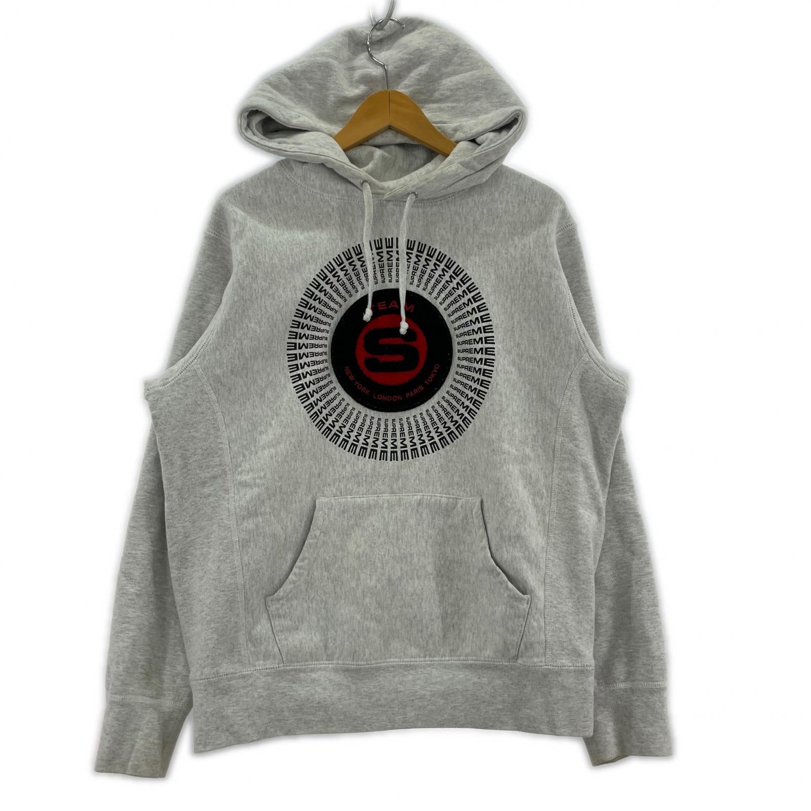 パーカー 20AW chenille applique hooded sweatshirt S グレー