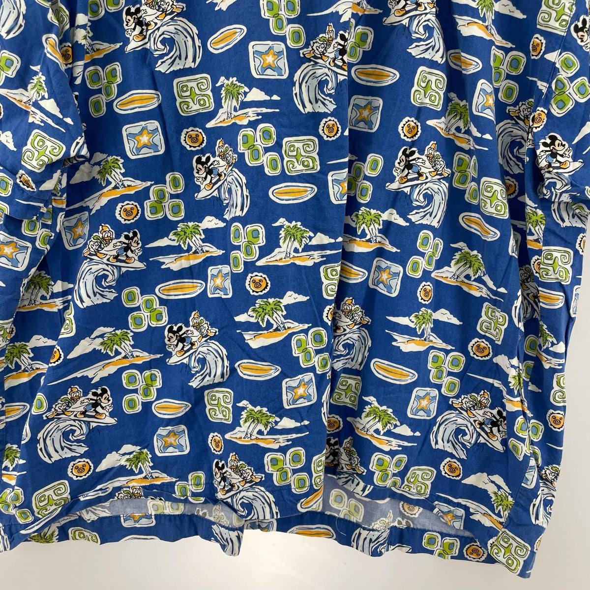 半袖シャツ 総柄 アロハシャツ ブルー ブルー