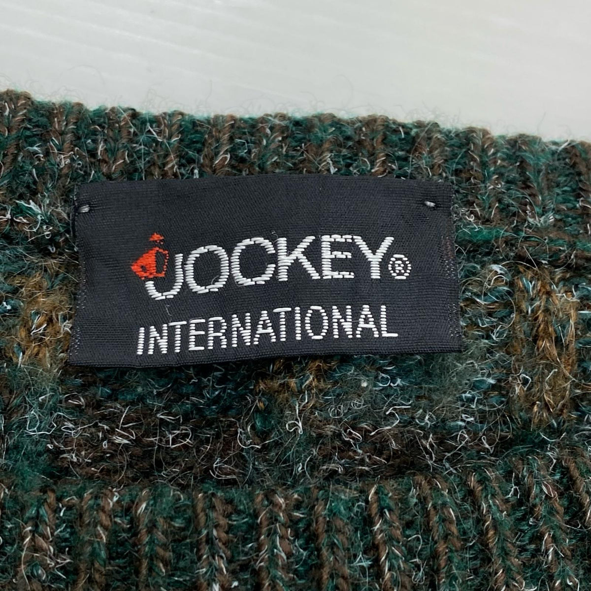 ニット JOCKEY ﾁｪｯｸ グリーン