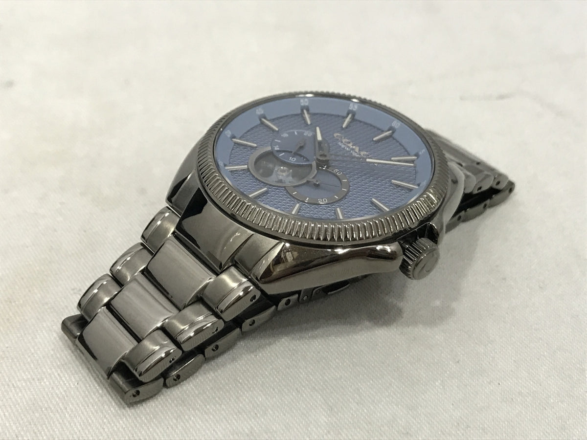 COACH JACKSON 自動巻き 腕時計 ﾌﾞﾙｰ×ｼﾙﾊﾞｰ 腕時計