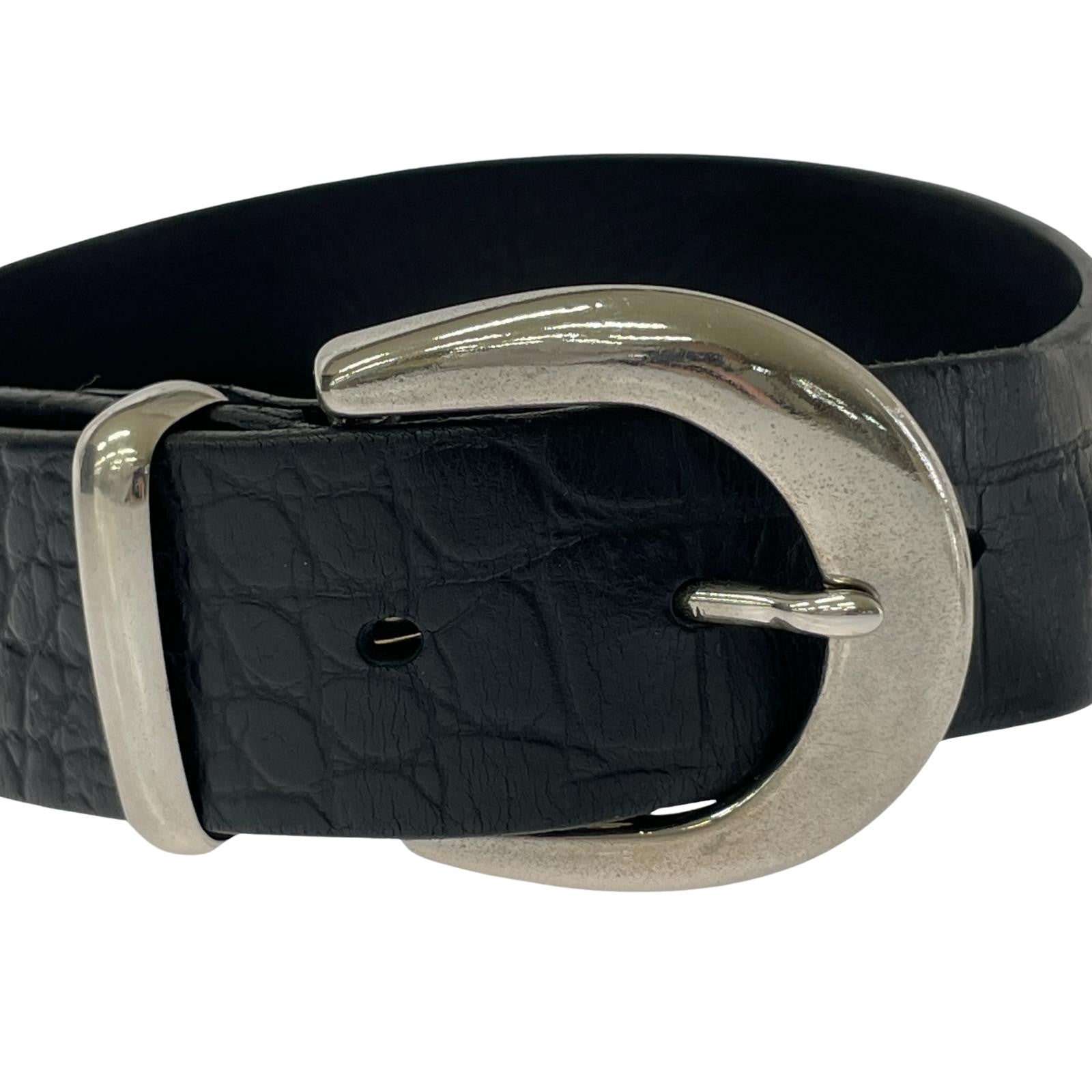 その他アクセサリー Croco Leather Belt ブラック