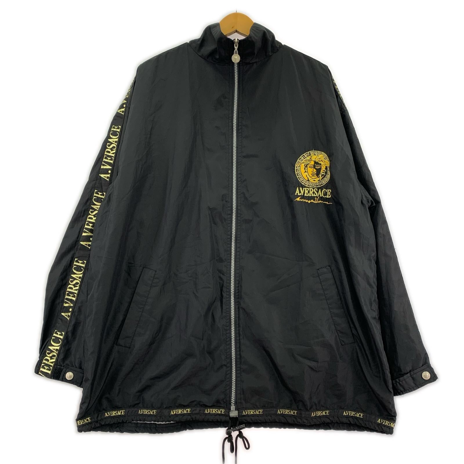 ジャケット 90s A.VERSACE メデューサナイロンジャケット（L) L ブラック