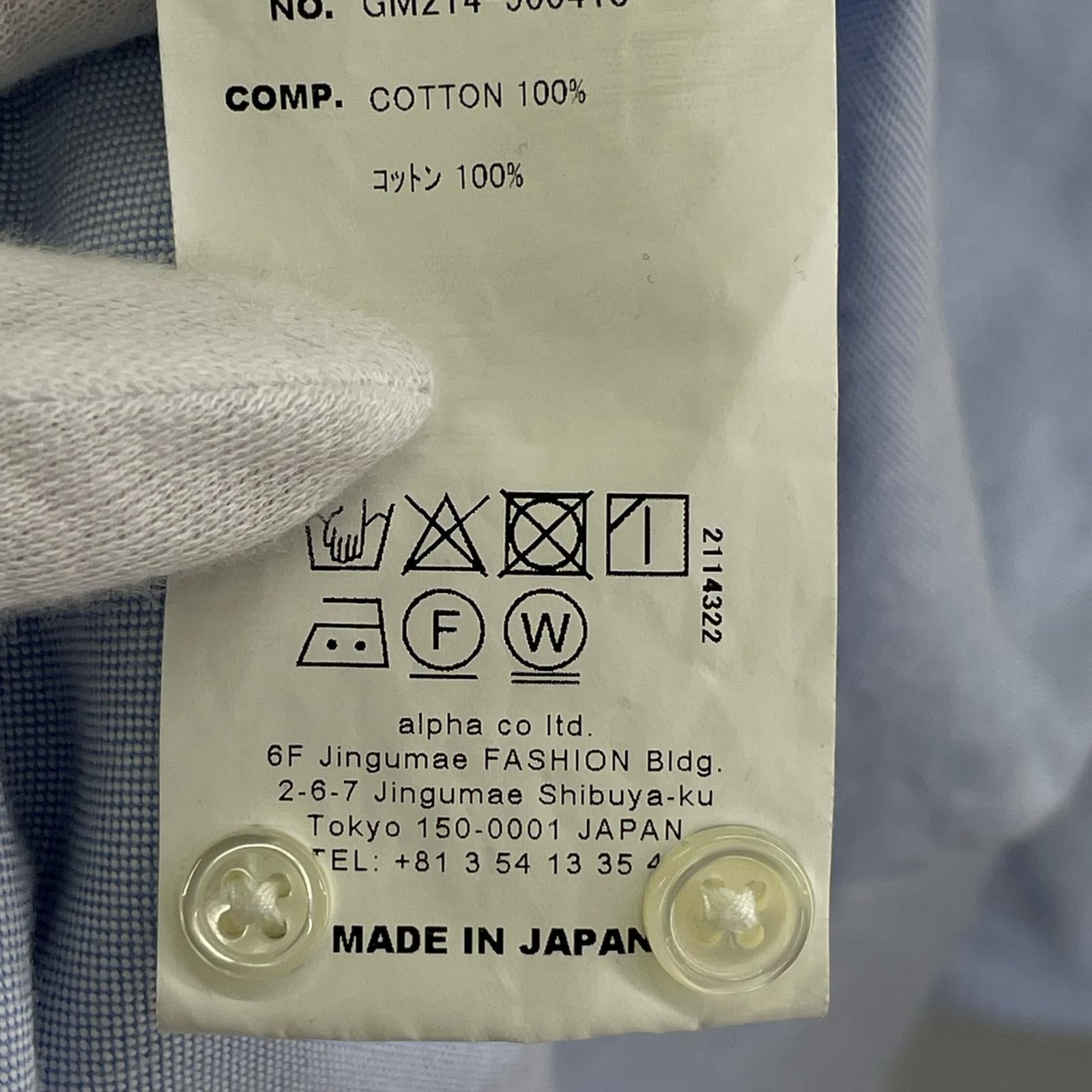 長袖シャツ 21AW COTTON OX OVERSIZED SHIRT ブルー