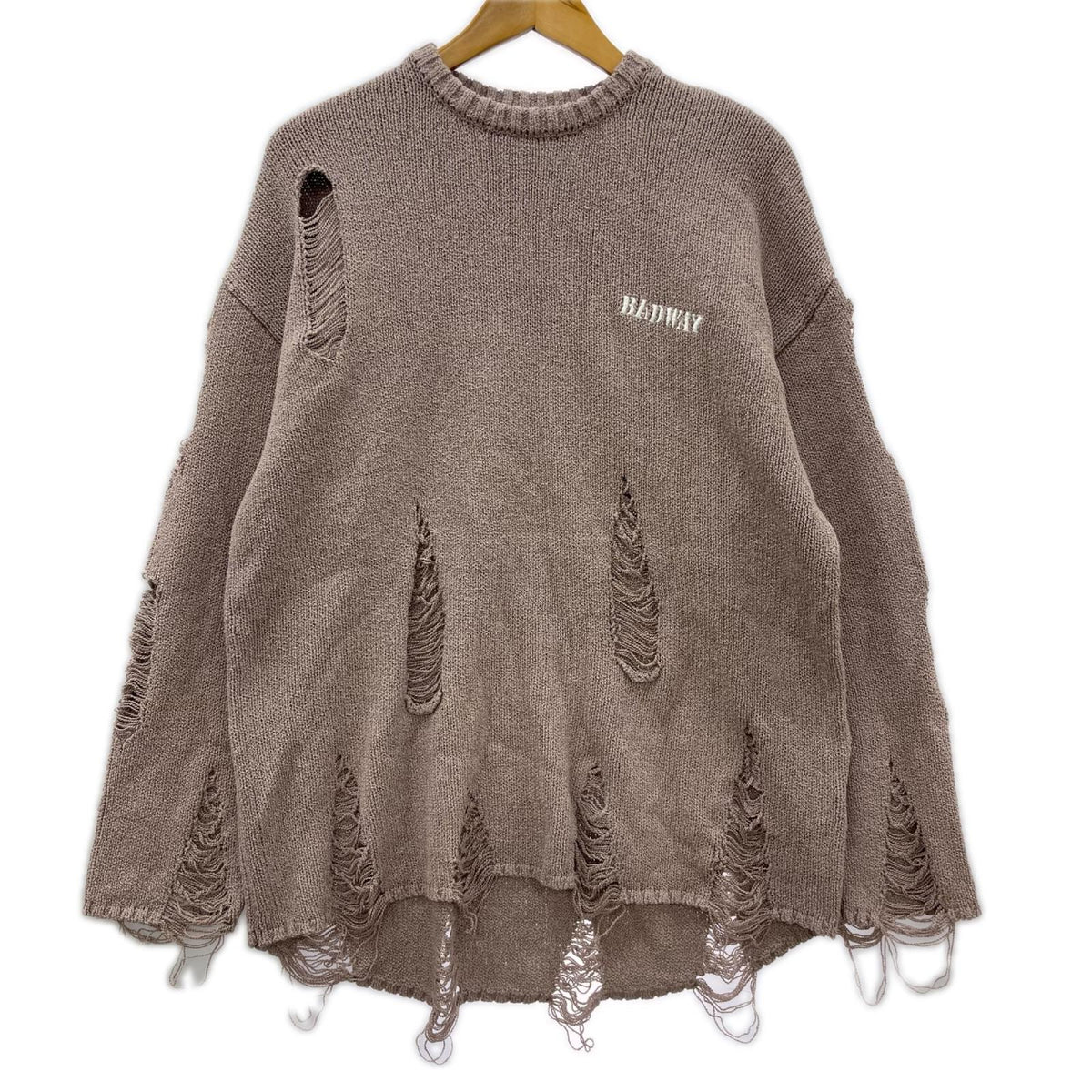 ニット damege logo knit/ﾋﾟﾝｸ M