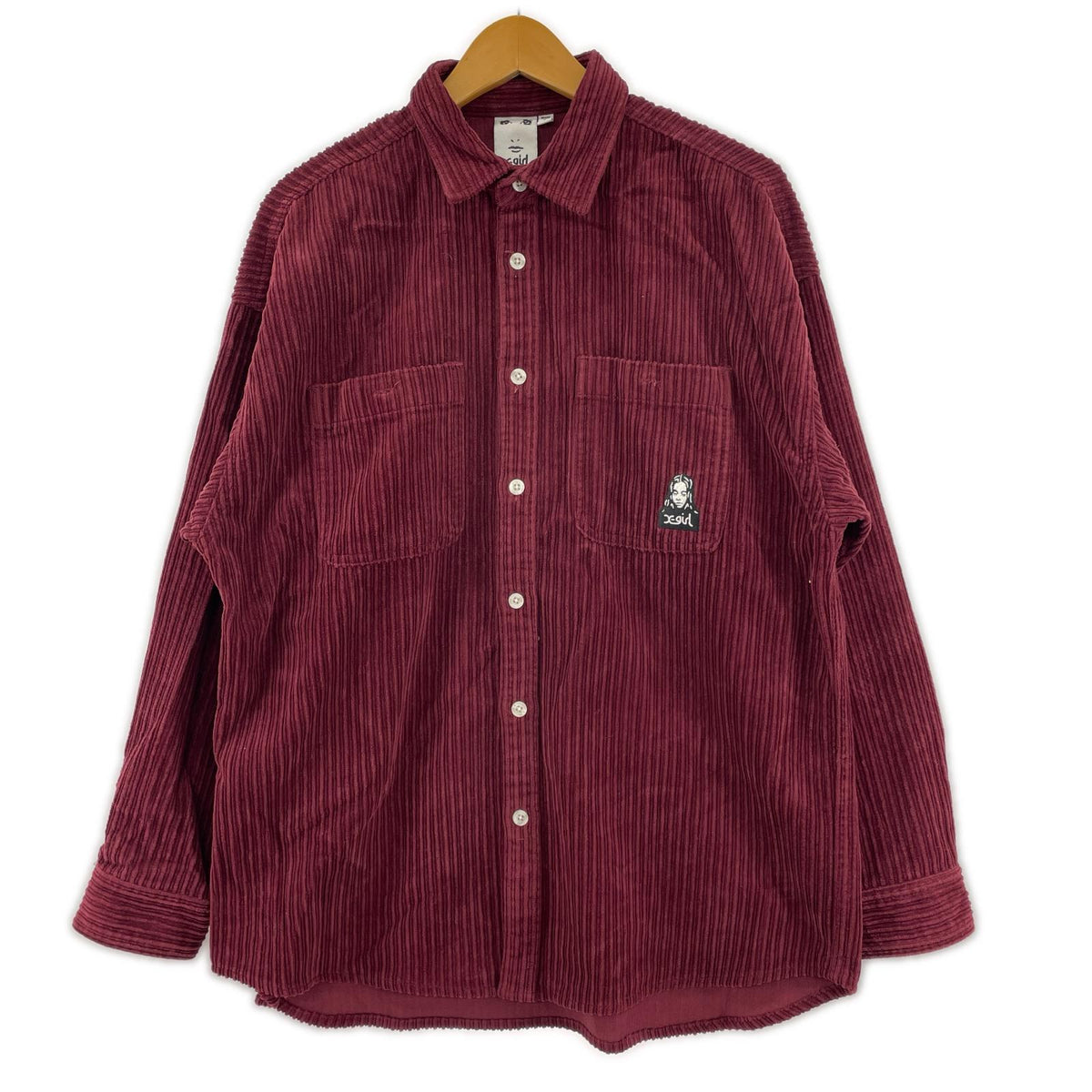 長袖シャツ FACE EMBROIDERY CORDUROY SHIRT (S) S