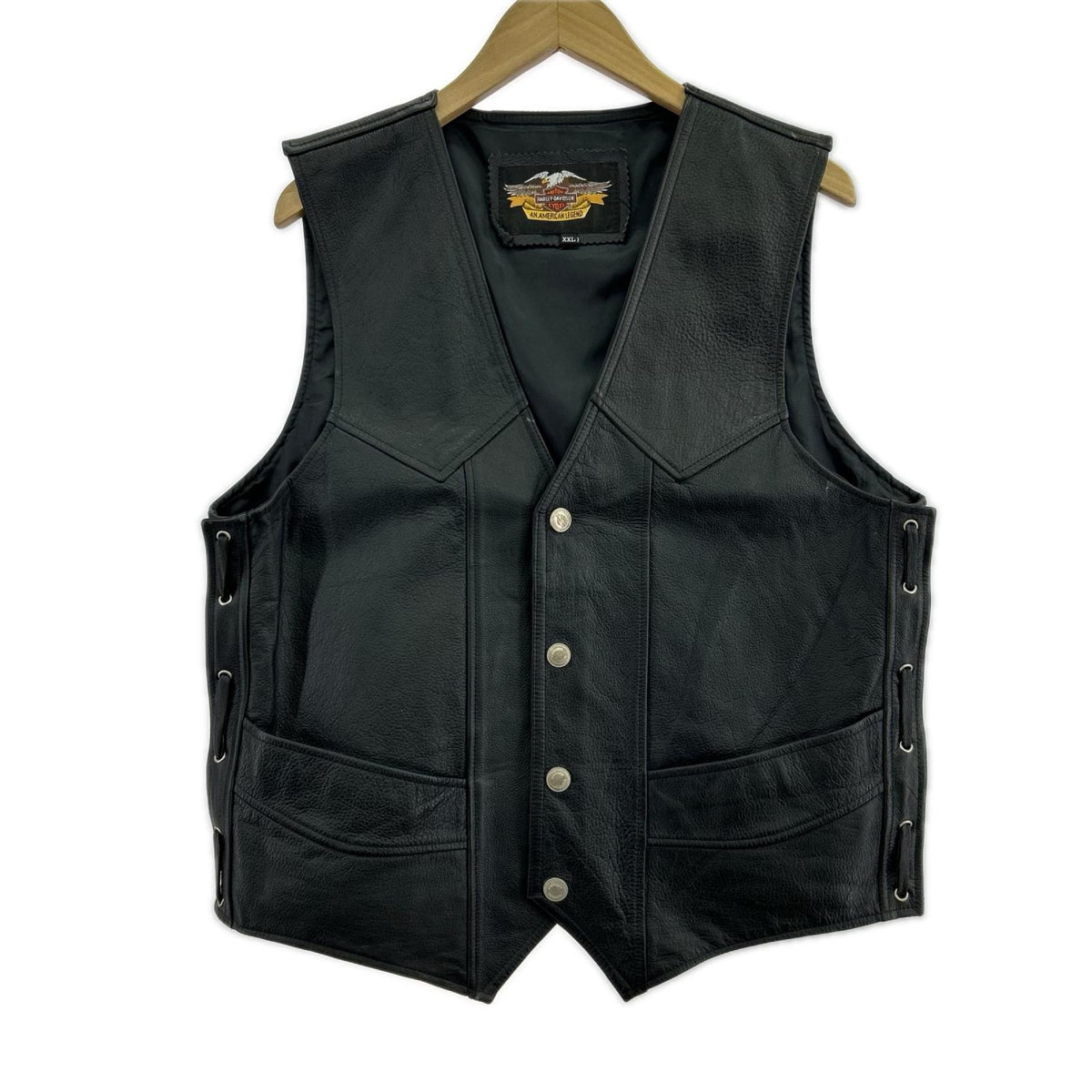 ジャケット レザー エンボス ベスト 黒 XXL ブラック