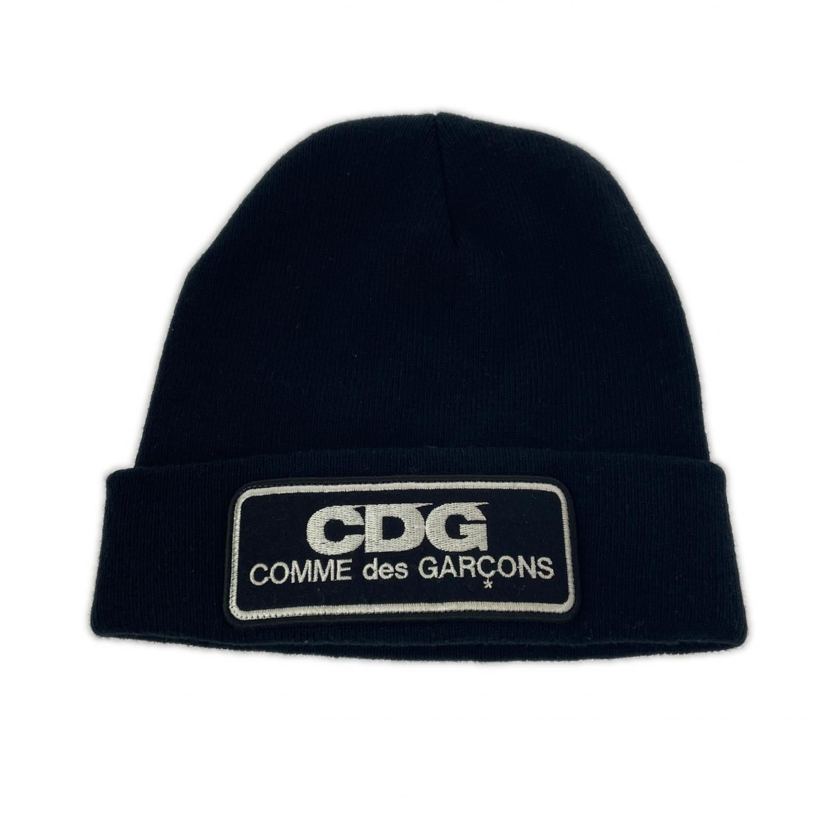 ニットキャップ CDG ロゴ パッチ ニットキャップ　黒 ブラック