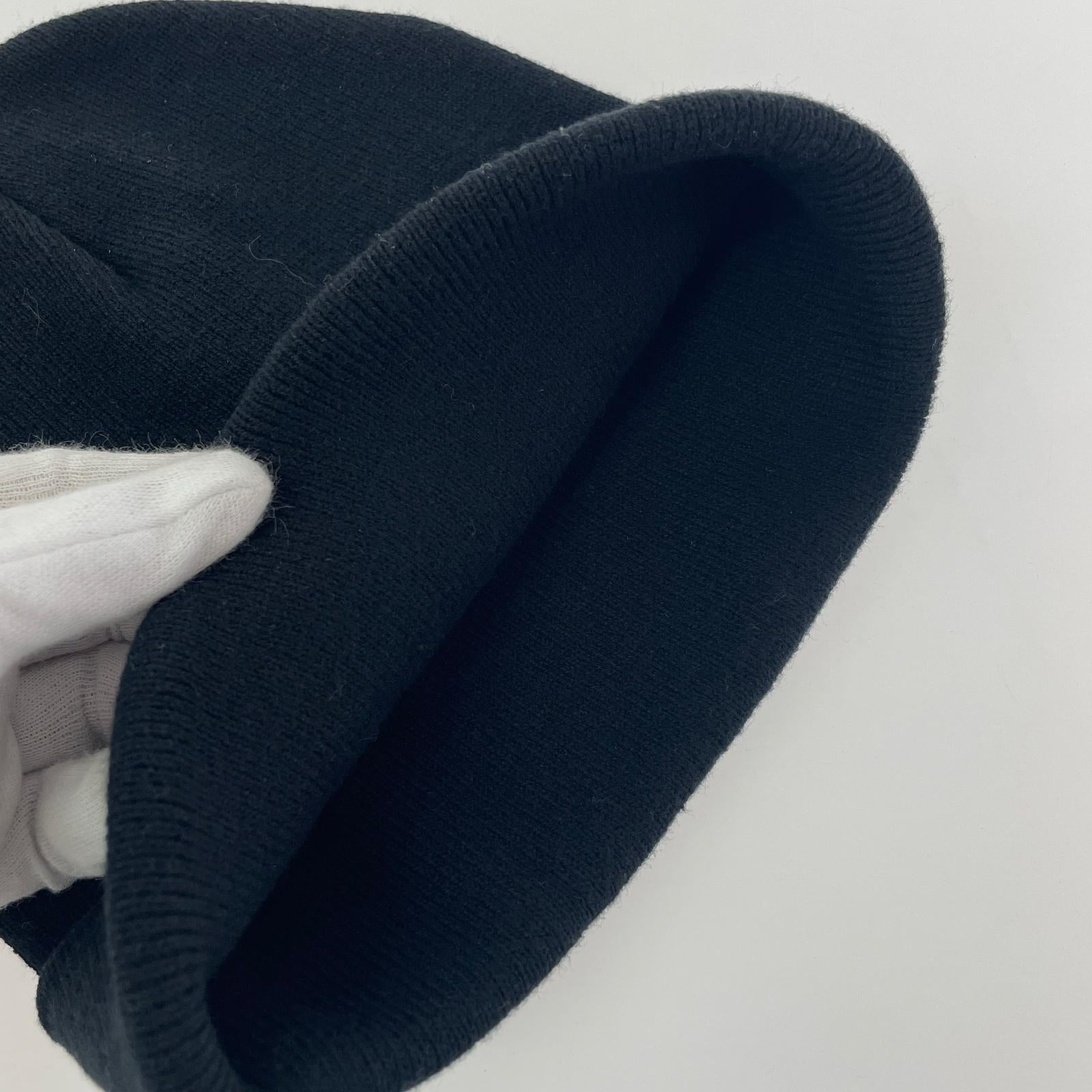 ニットキャップ CDG ロゴ パッチ ニットキャップ　黒 ブラック