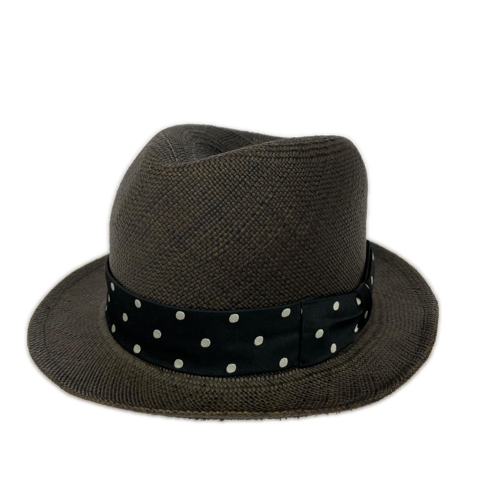 ハット WACKO MARIA×東京HATROCKERS ドットリボン パナマハット M（58㎝） ブラウン